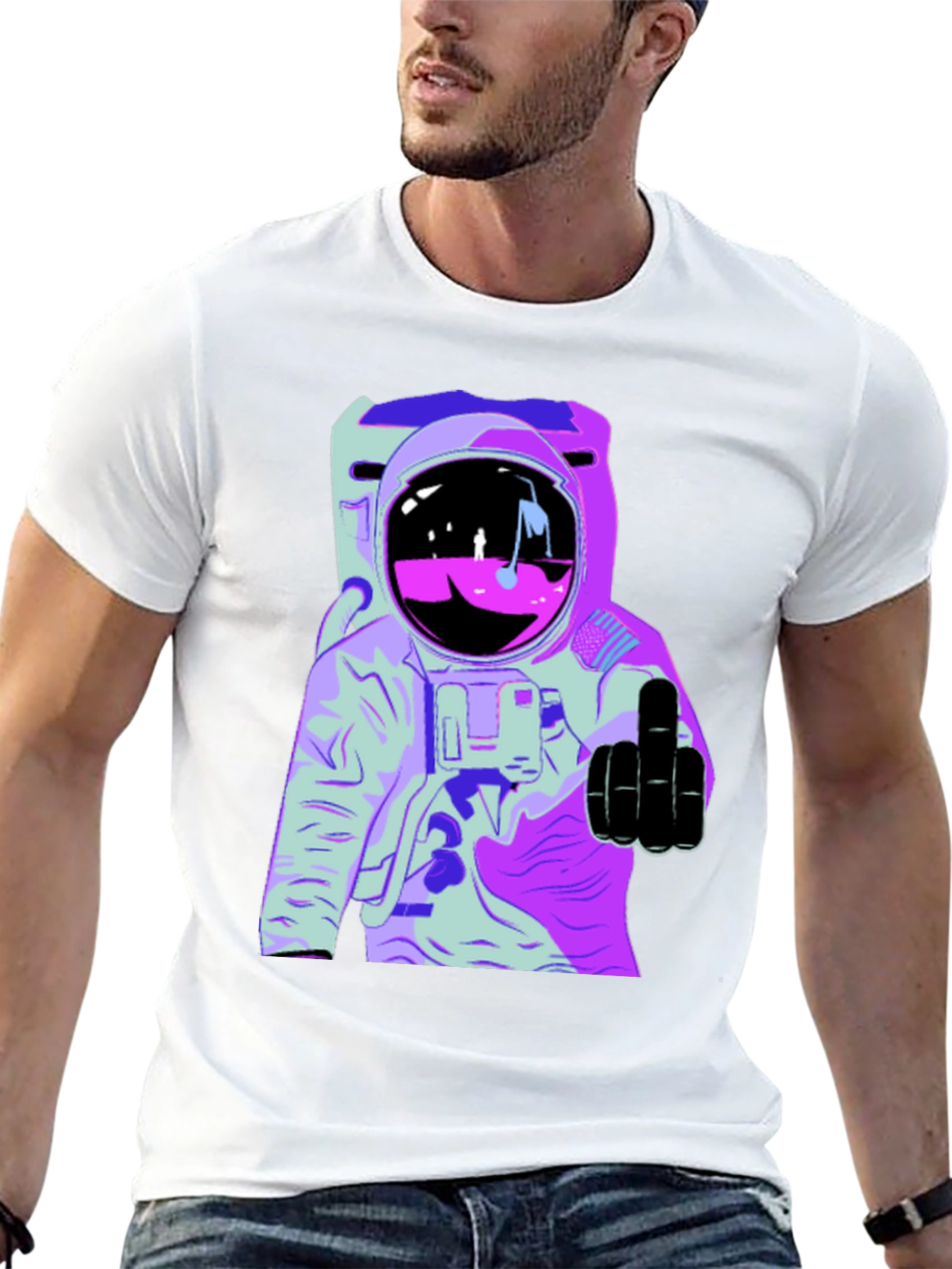 Astronaut Middle Finger Graphic Tee