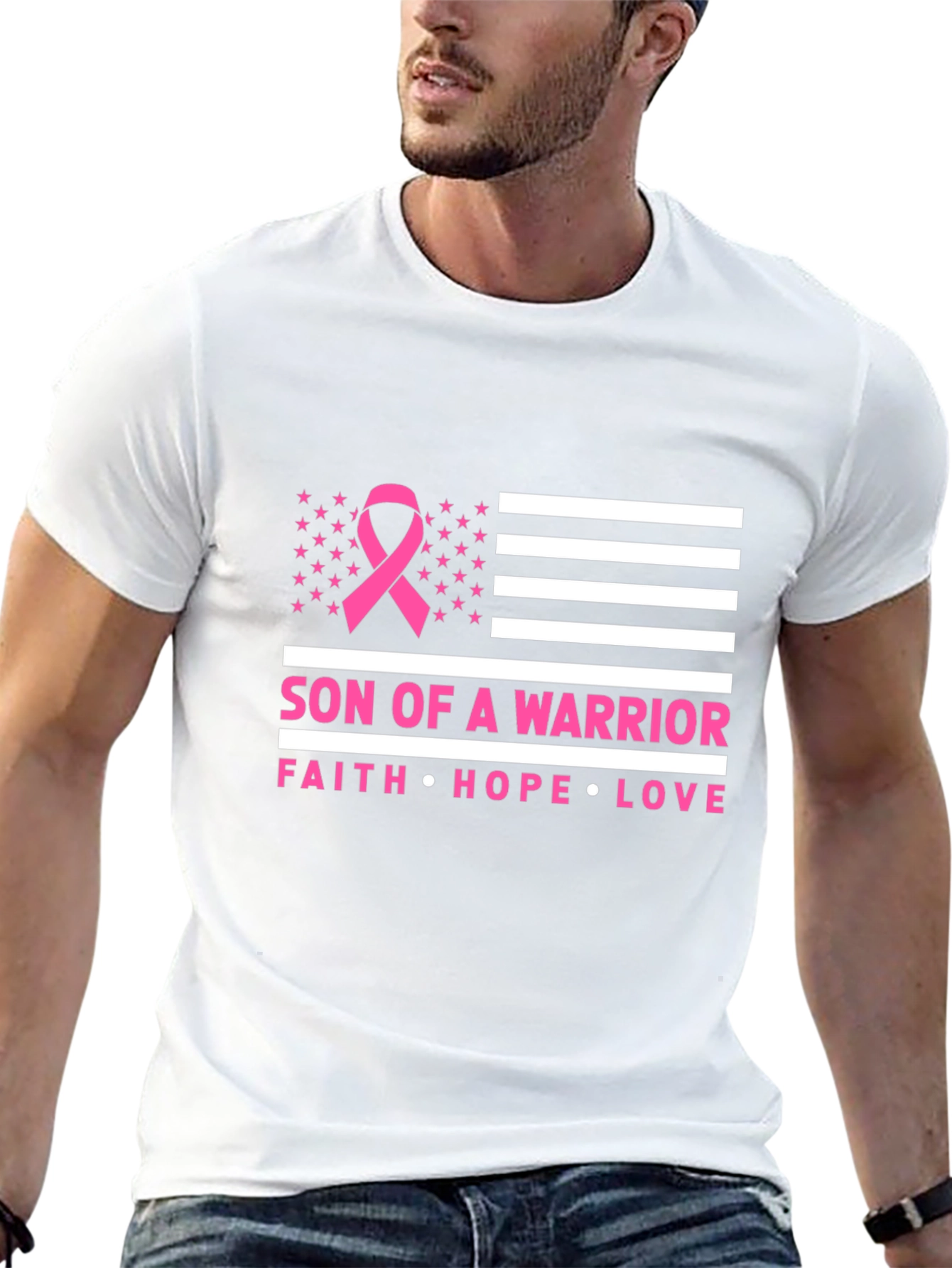 Son of a Warrior Breast Cancer Awareness T-Shirt