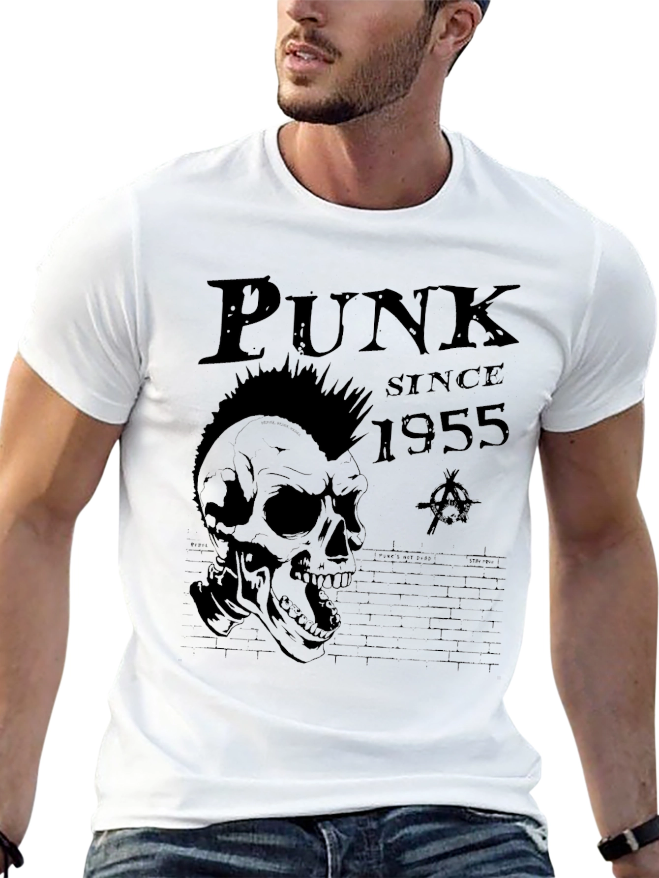 Punk Since 1955 Graphic Tee - Skull Design