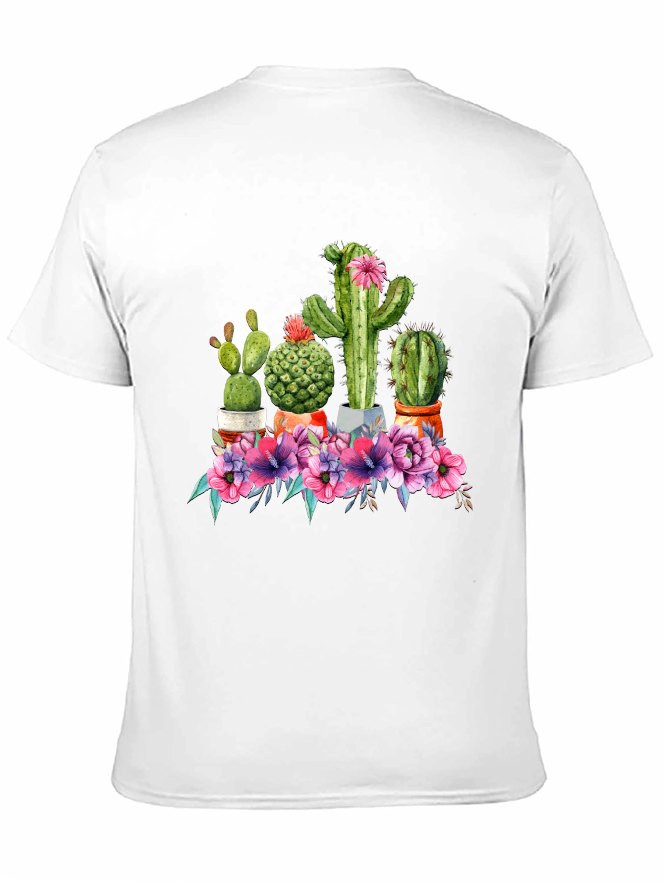 Cactus Flower Graphic Tee - Trendy Unisex T-Shirt