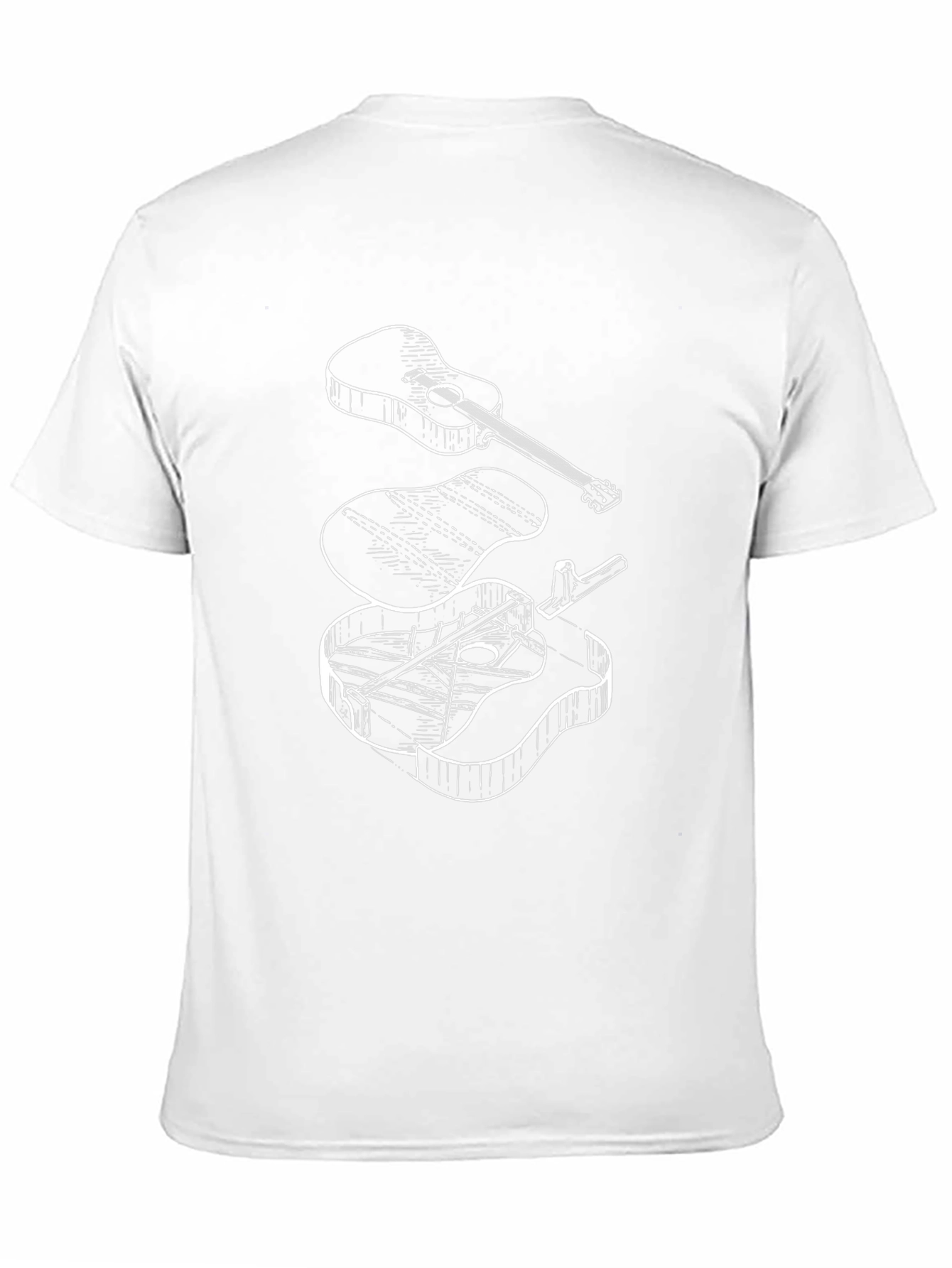 Deconstructed Guitar Black T-Shirt - Musical Graphic Tee