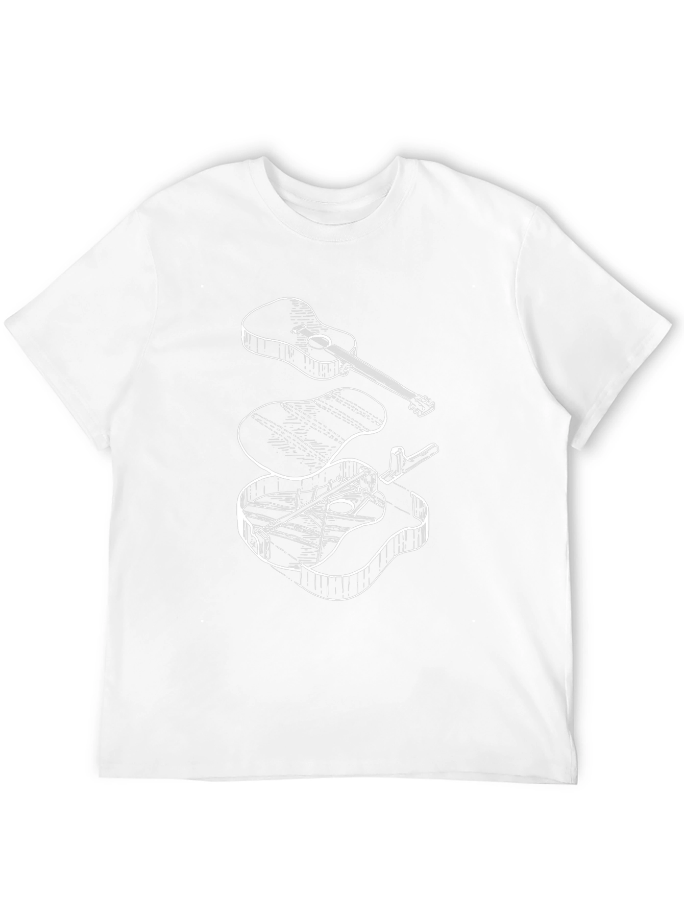 Deconstructed Guitar Black T-Shirt - Musical Graphic Tee