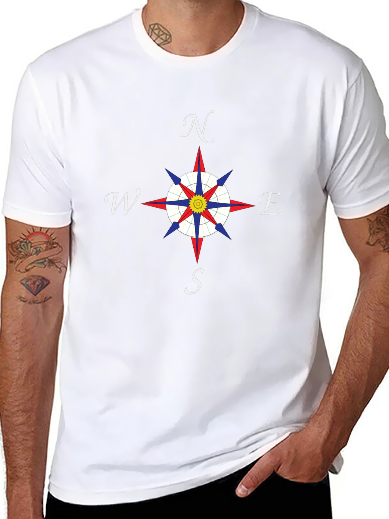 Compass Rose T-Shirt - Nautical Direction Design