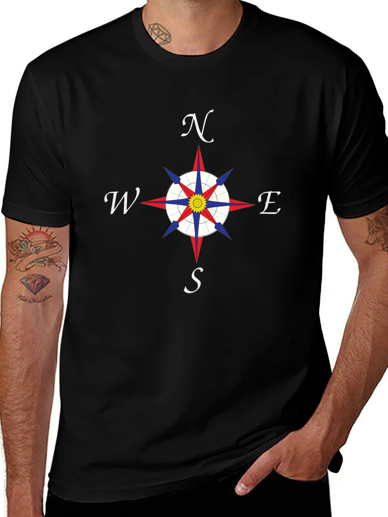 Compass Rose T-Shirt - Nautical Direction Design