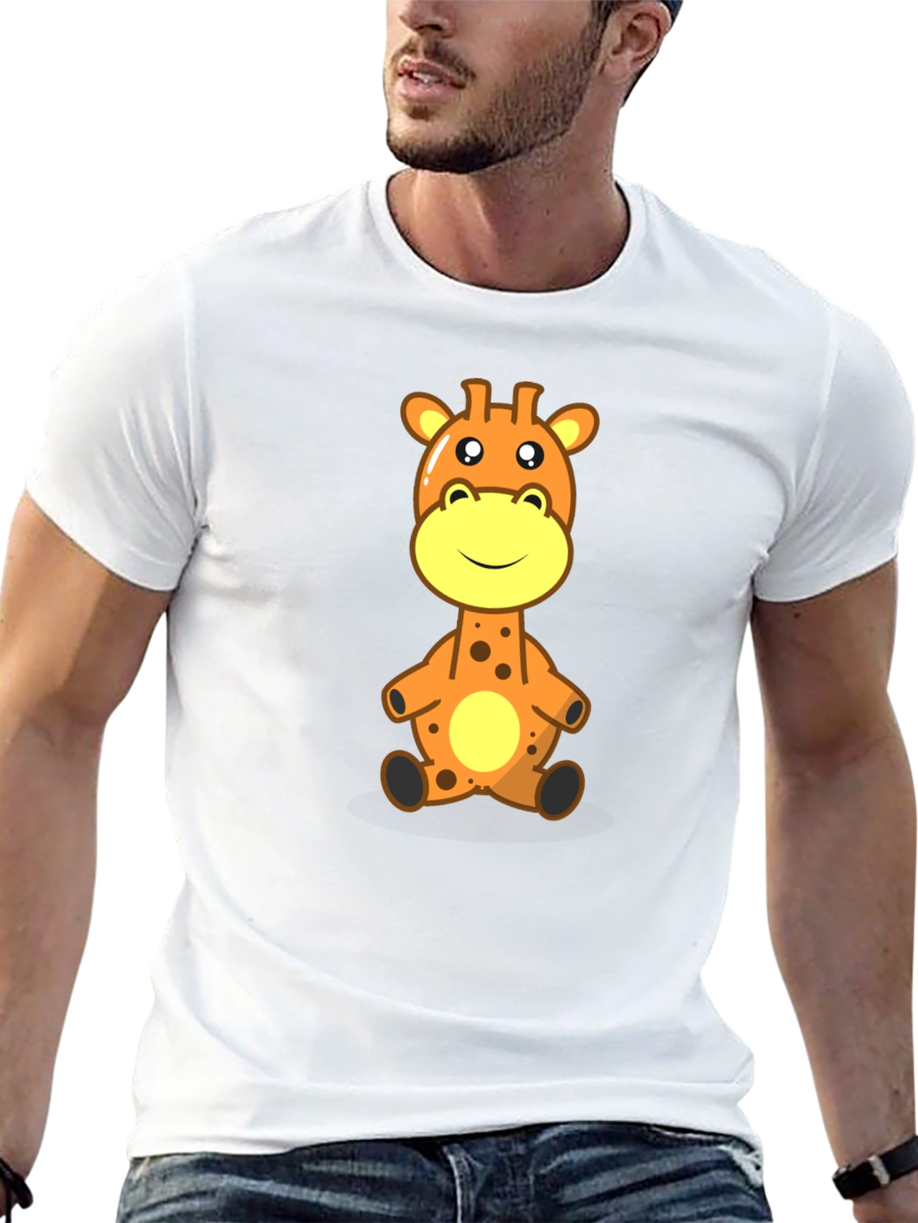 Giraffe Cartoon Graphic Tee - Soft Cotton Comfort