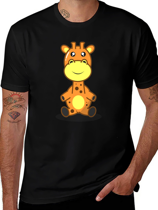 Giraffe Cartoon Graphic Tee - Soft Cotton Comfort