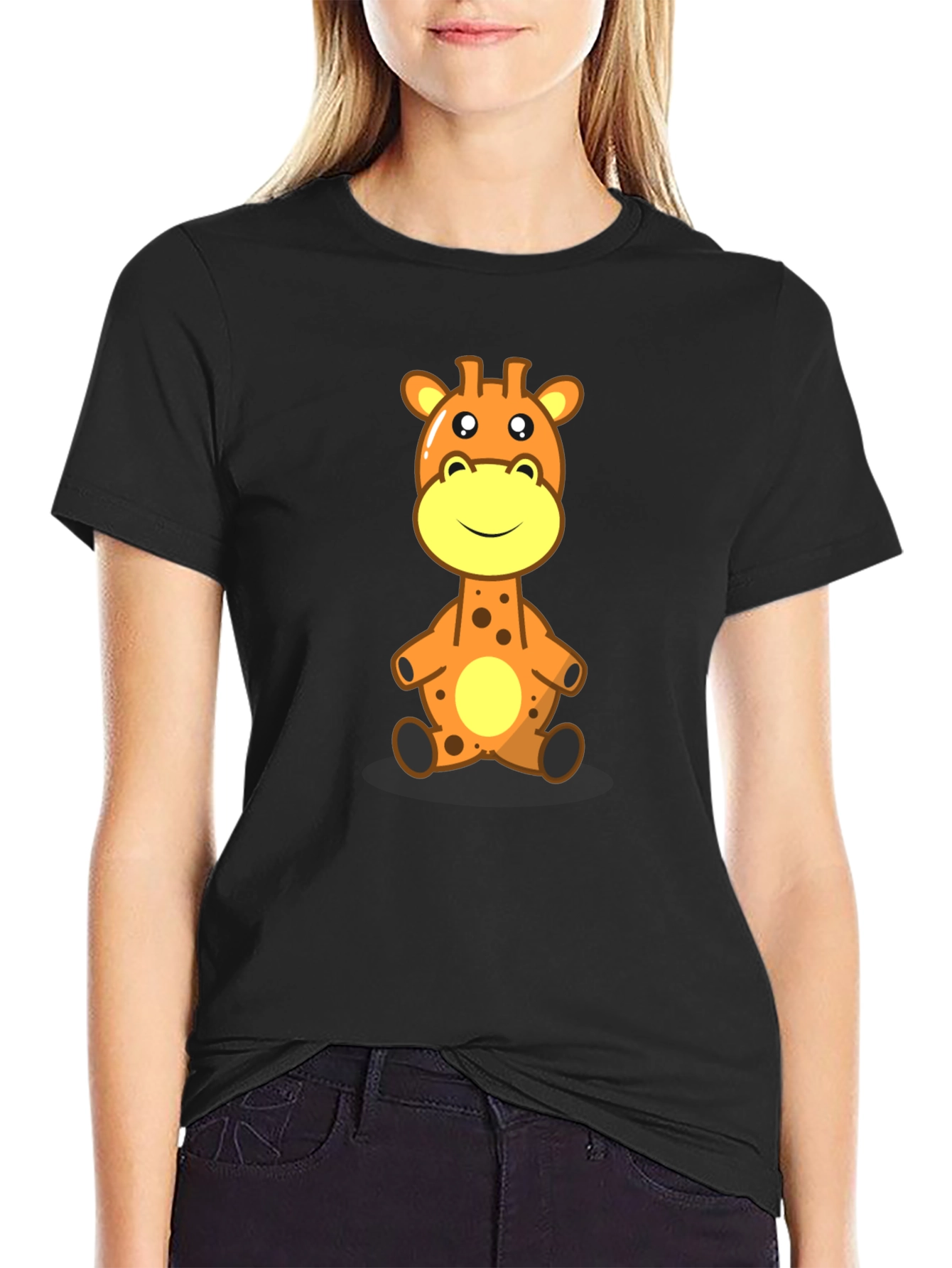 Giraffe Cartoon Graphic Tee - Soft Cotton Comfort