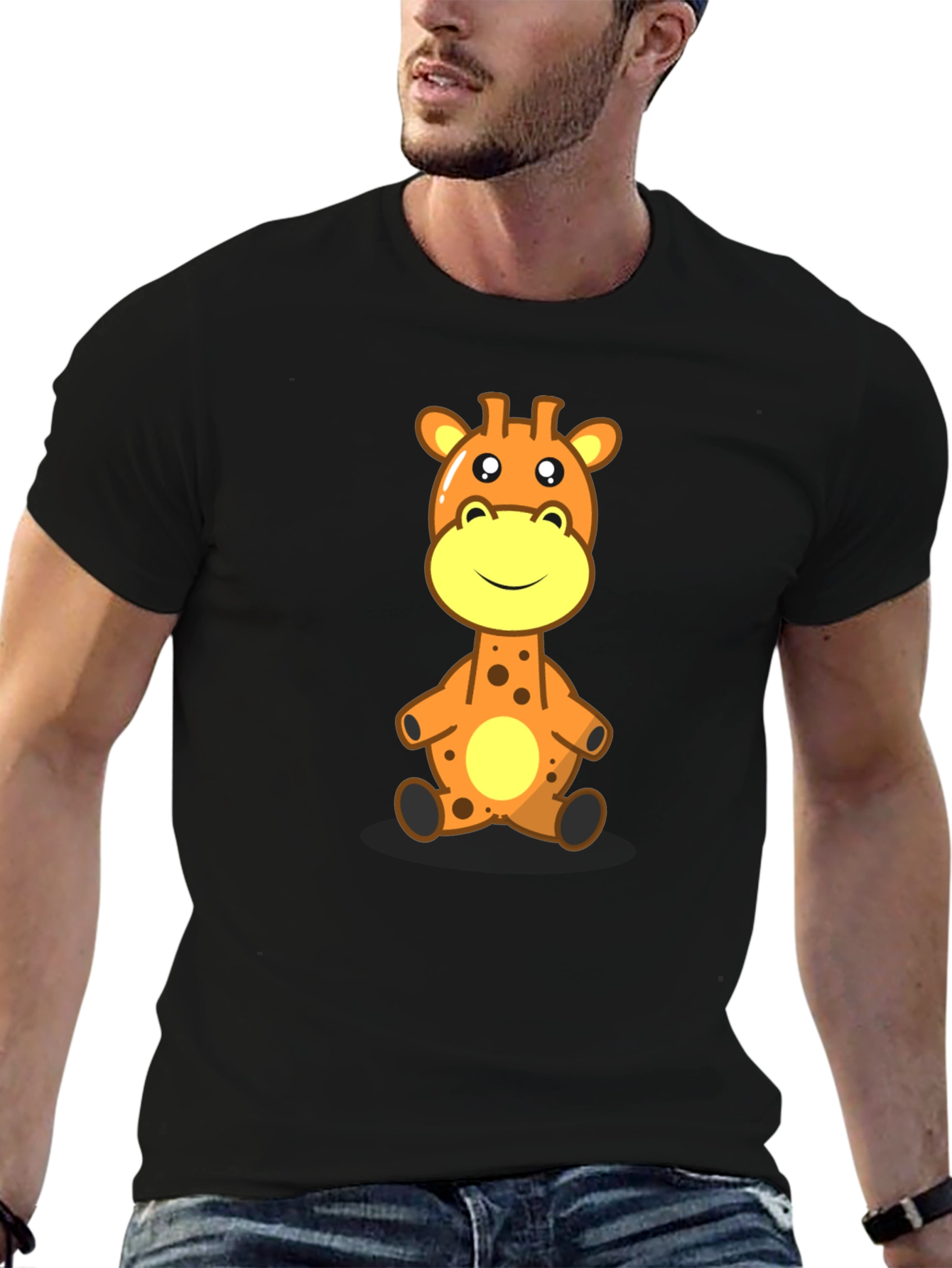 Giraffe Cartoon Graphic Tee - Soft Cotton Comfort