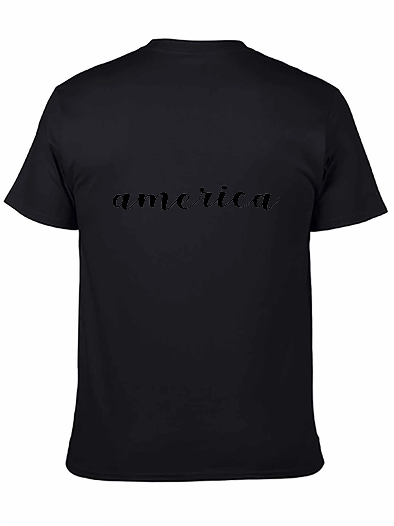 America T-Shirt - Solid Black Casual Tee