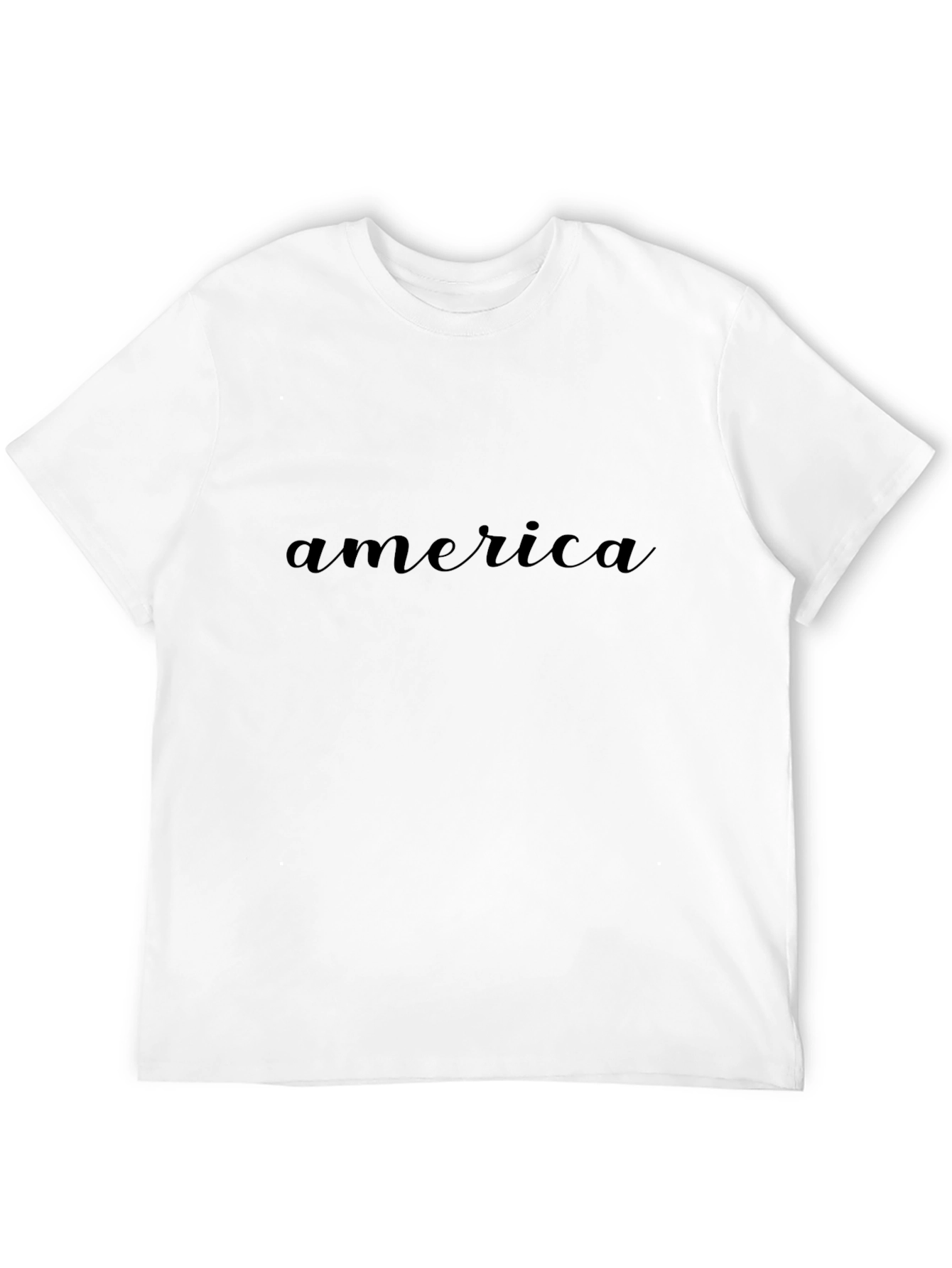 America T-Shirt - Solid Black Casual Tee