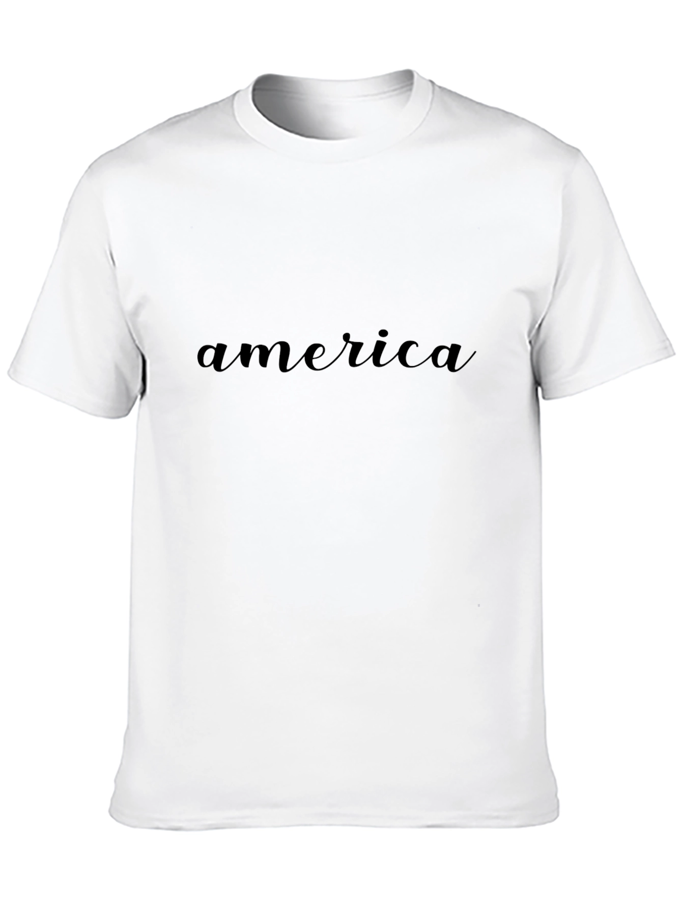 America T-Shirt - Solid Black Casual Tee