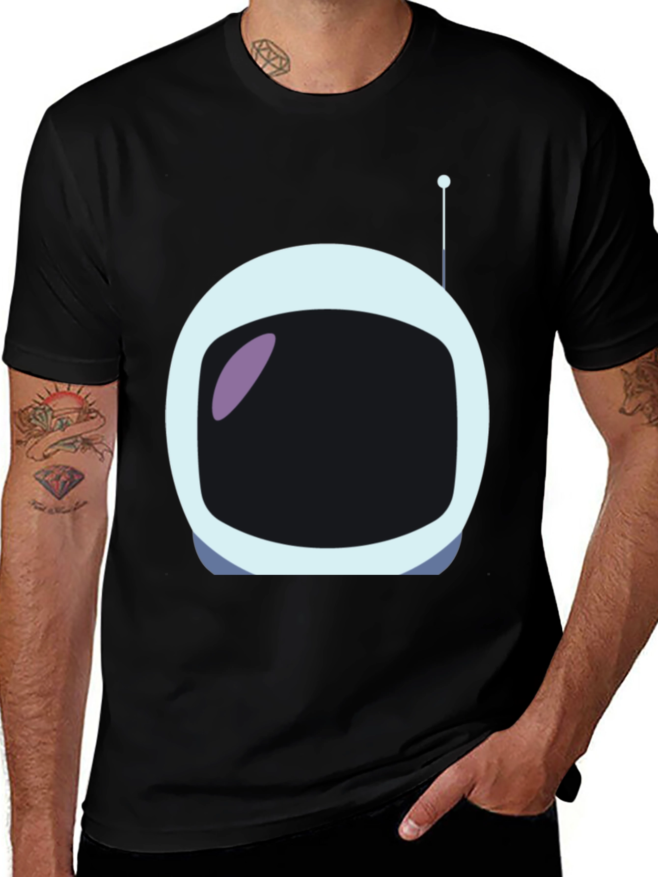 Astronaut Helmet Graphic Tee - Unique Spaceman Design