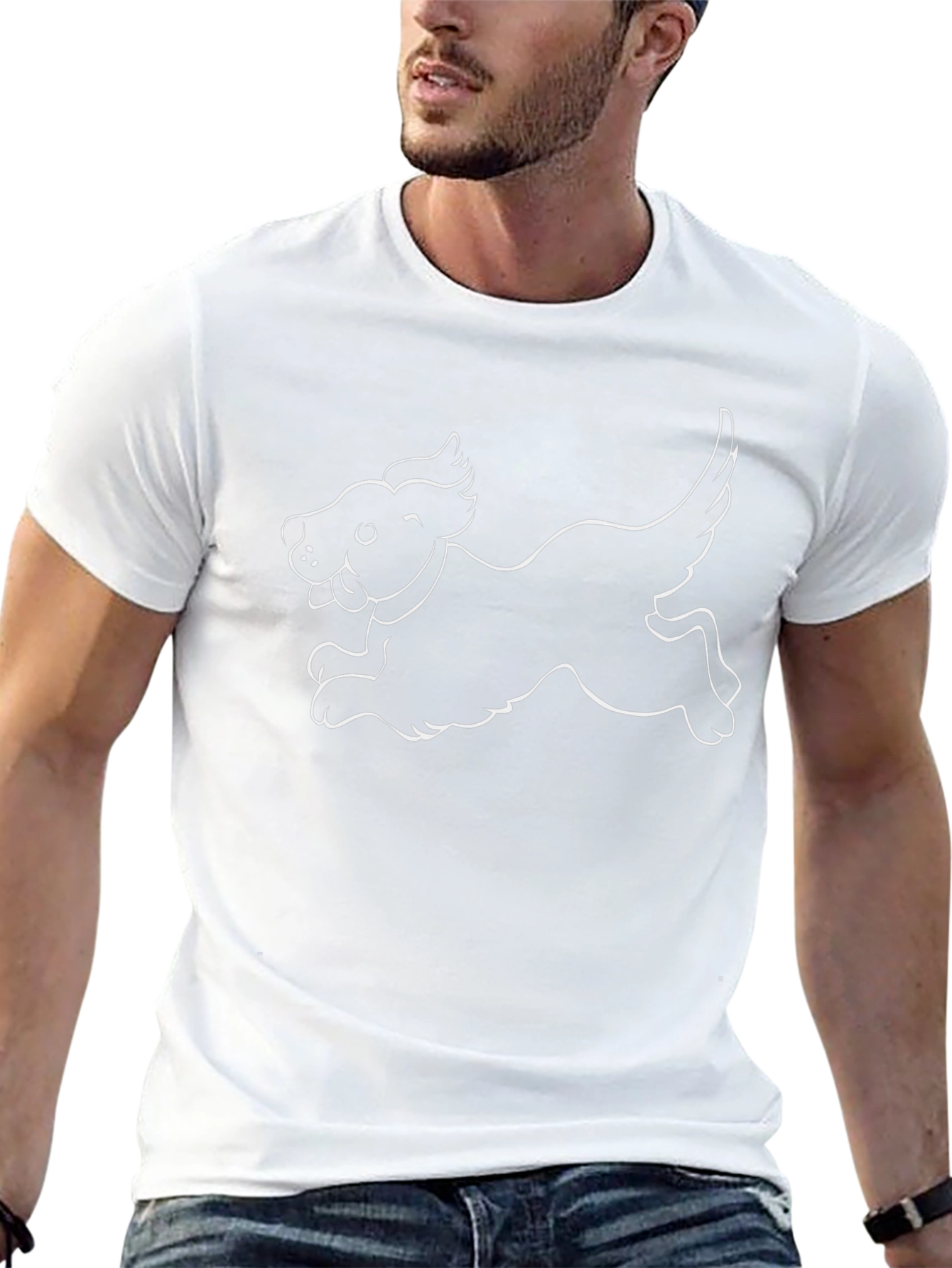 Dog With Wings Black T-Shirt