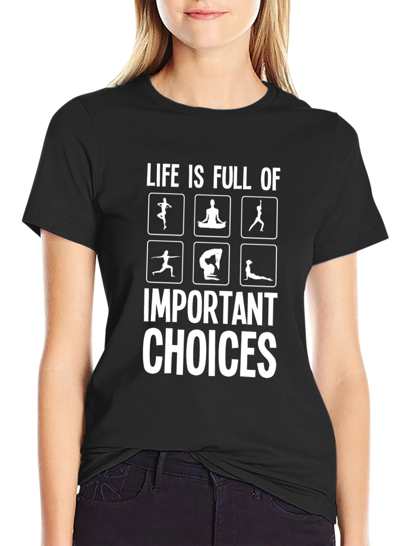 Yoga Life Choices Black Graphic T-Shirt