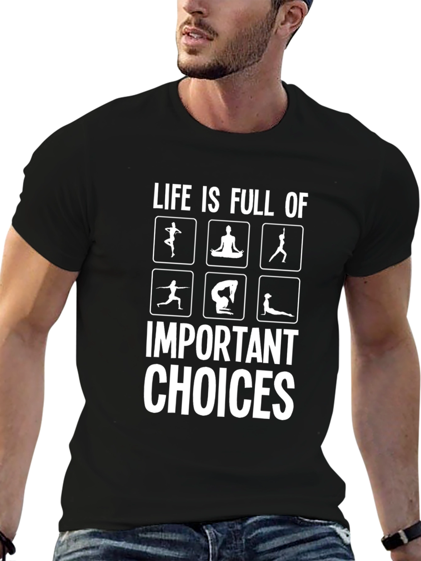 Yoga Life Choices Black Graphic T-Shirt