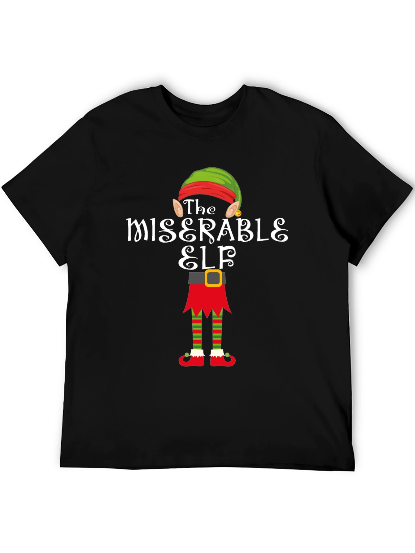 Miserable Elf Graphic Tee - Christmas Holiday T-Shirt