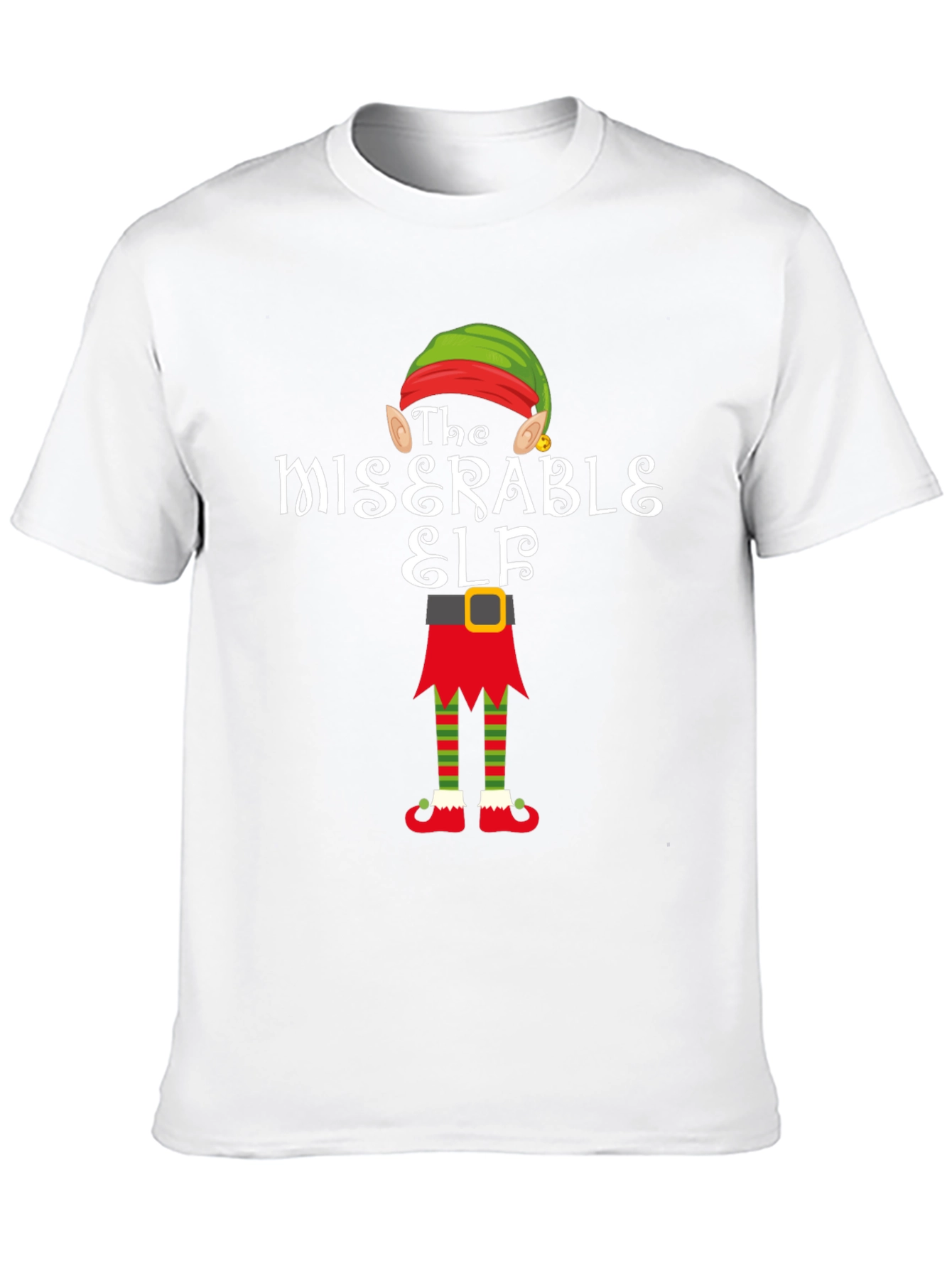 Miserable Elf Graphic Tee - Christmas Holiday T-Shirt