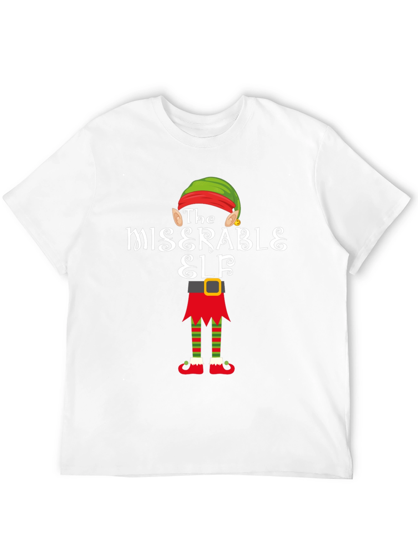 Miserable Elf Graphic Tee - Christmas Holiday T-Shirt