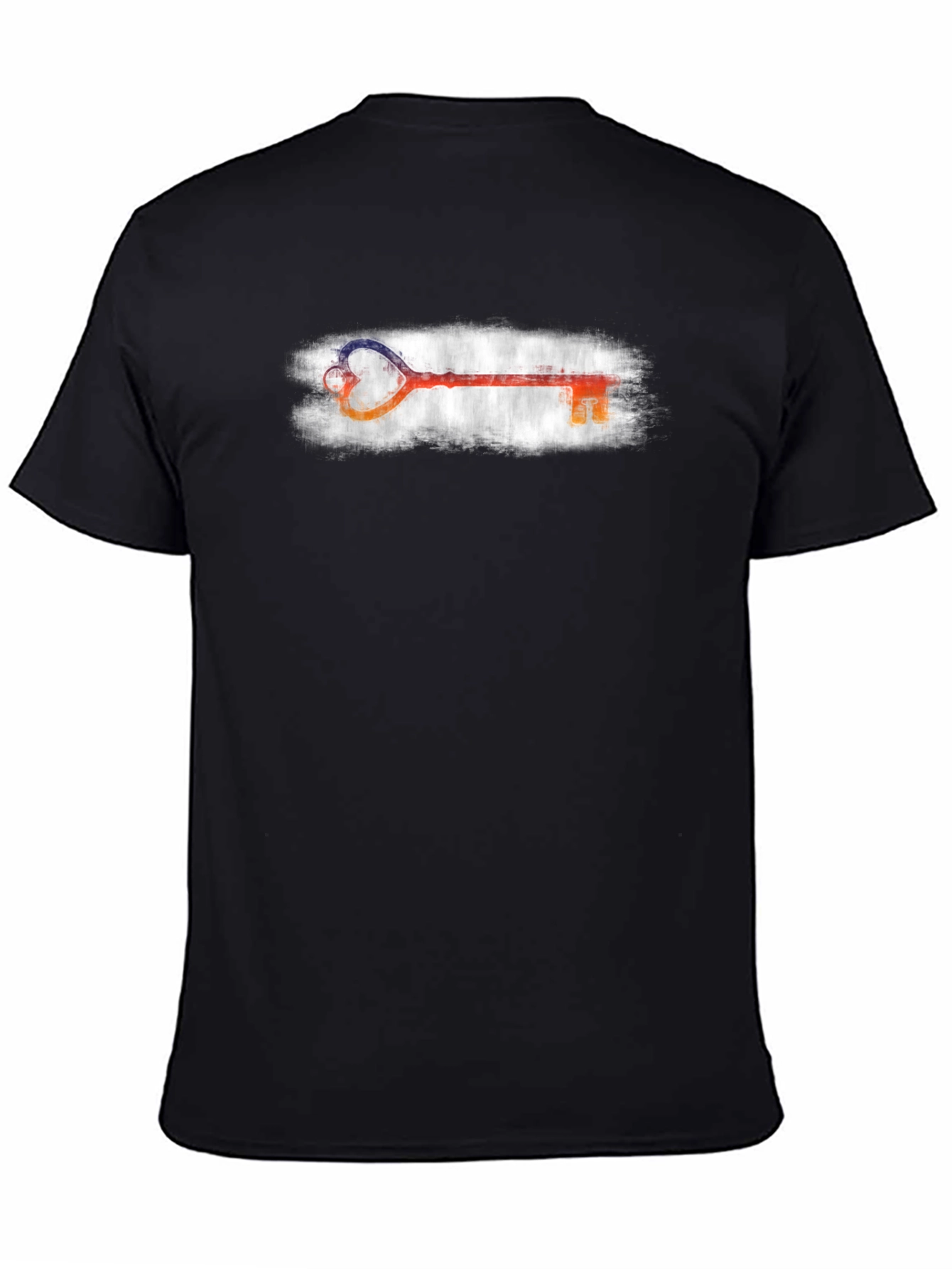 Heart Key Graphic Tee - Stylish Unisex Black T-Shirt