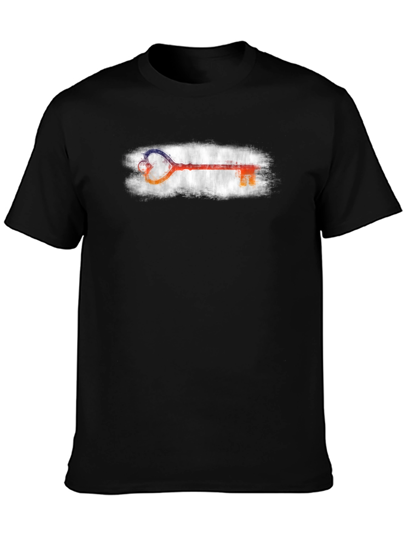 Heart Key Graphic Tee - Stylish Unisex Black T-Shirt