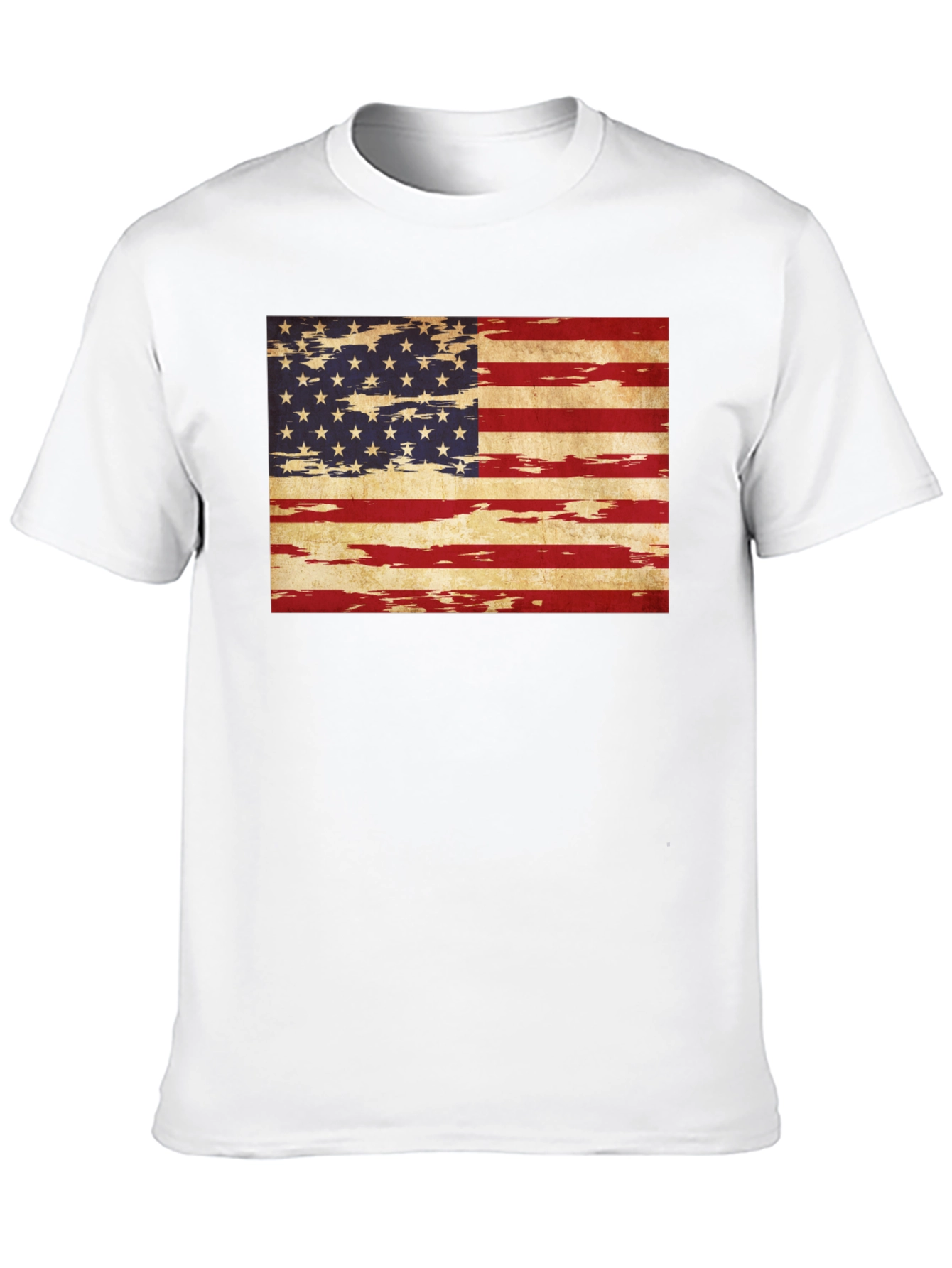 USA Flag Grunge Tee - Patriotic Style