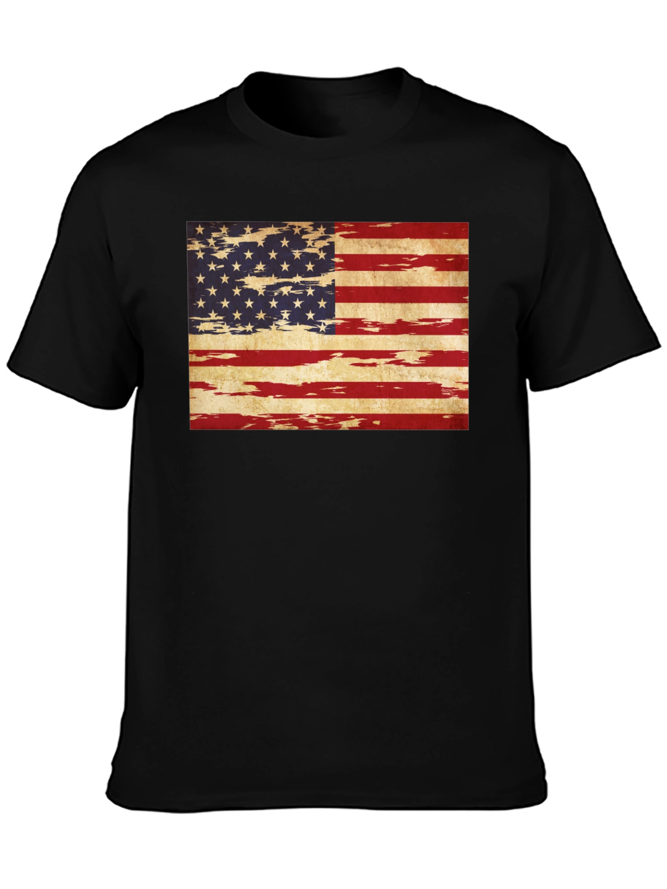 USA Flag Grunge Tee - Patriotic Style