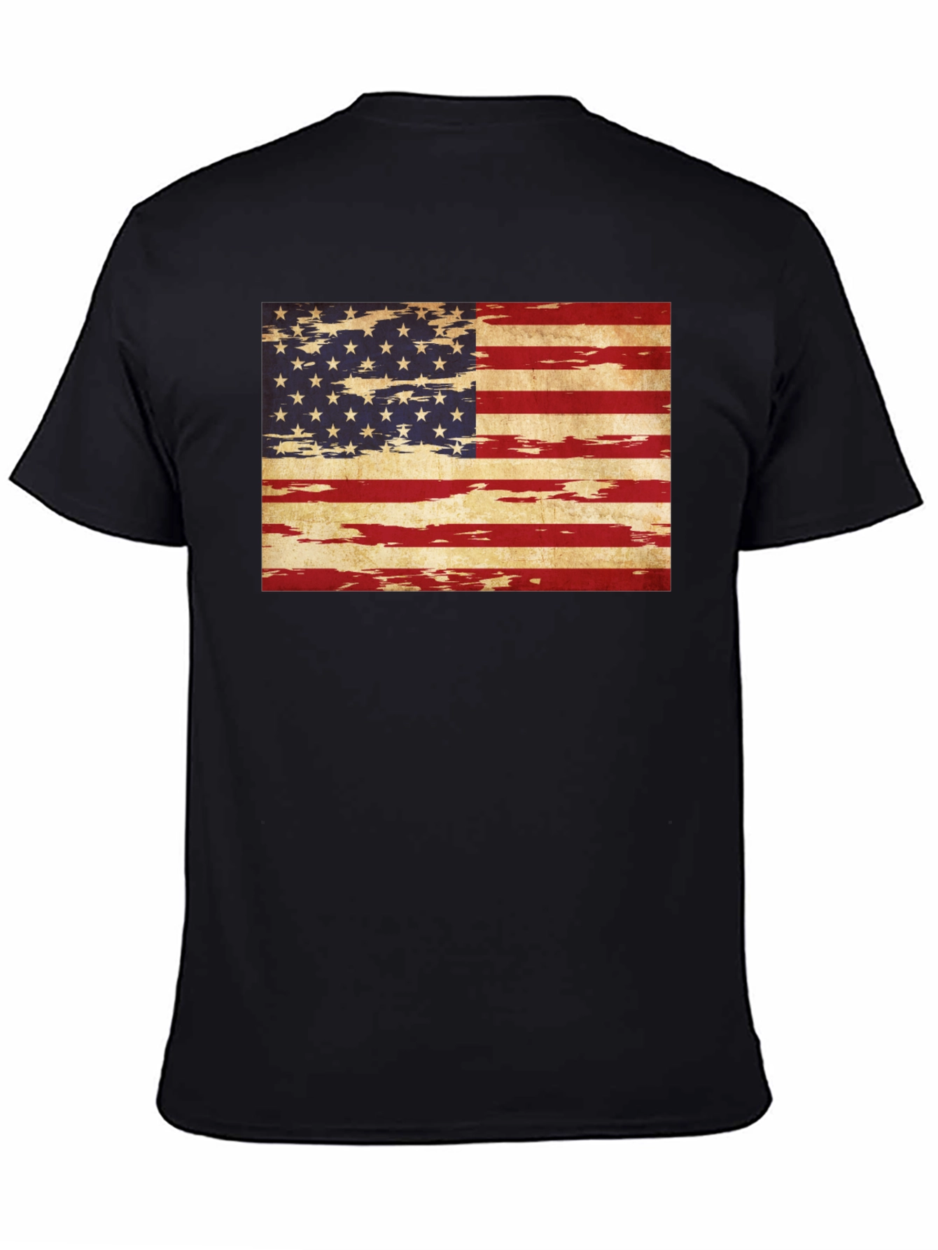 USA Flag Grunge Tee - Patriotic Style