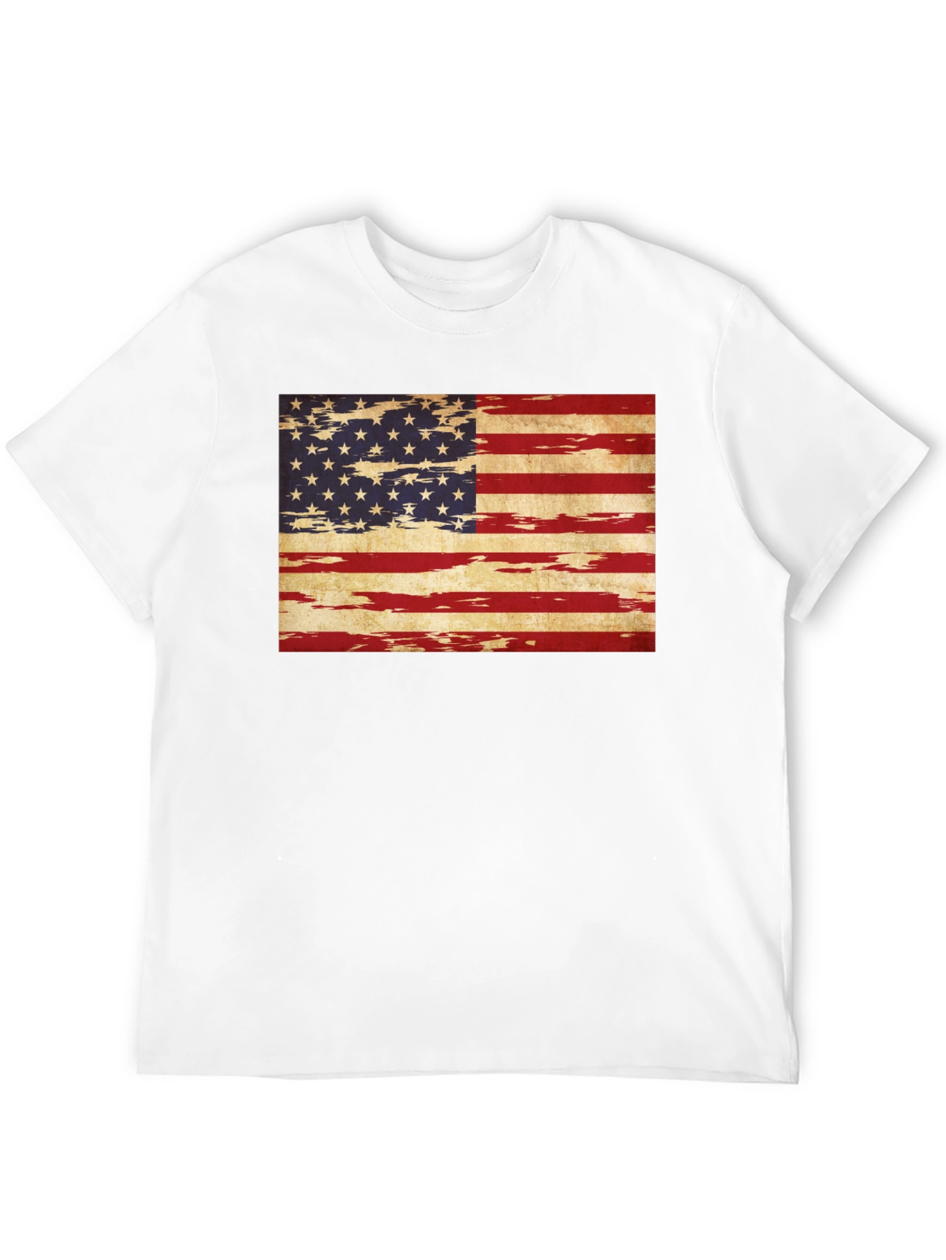 USA Flag Grunge Tee - Patriotic Style