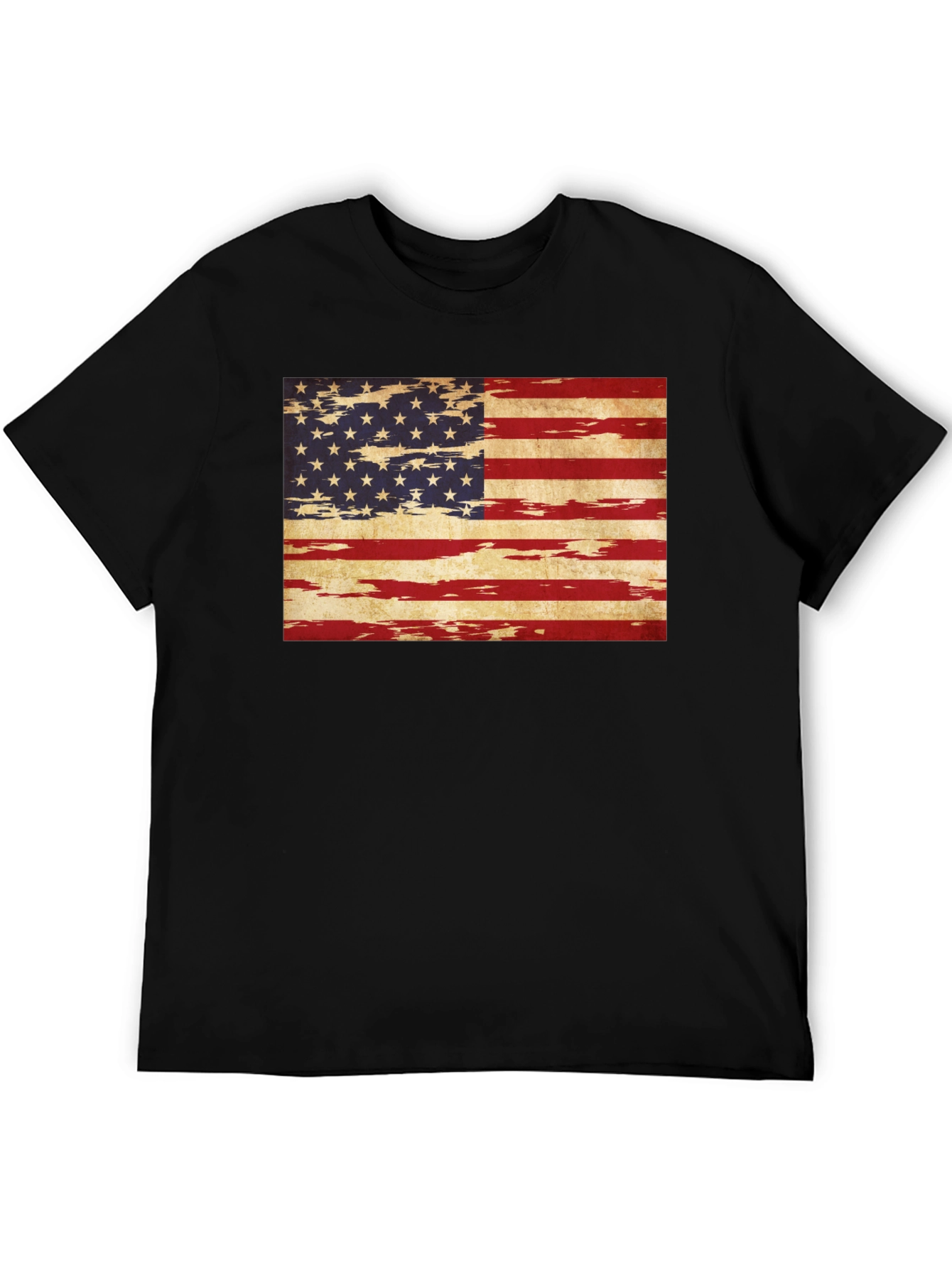 USA Flag Grunge Tee - Patriotic Style