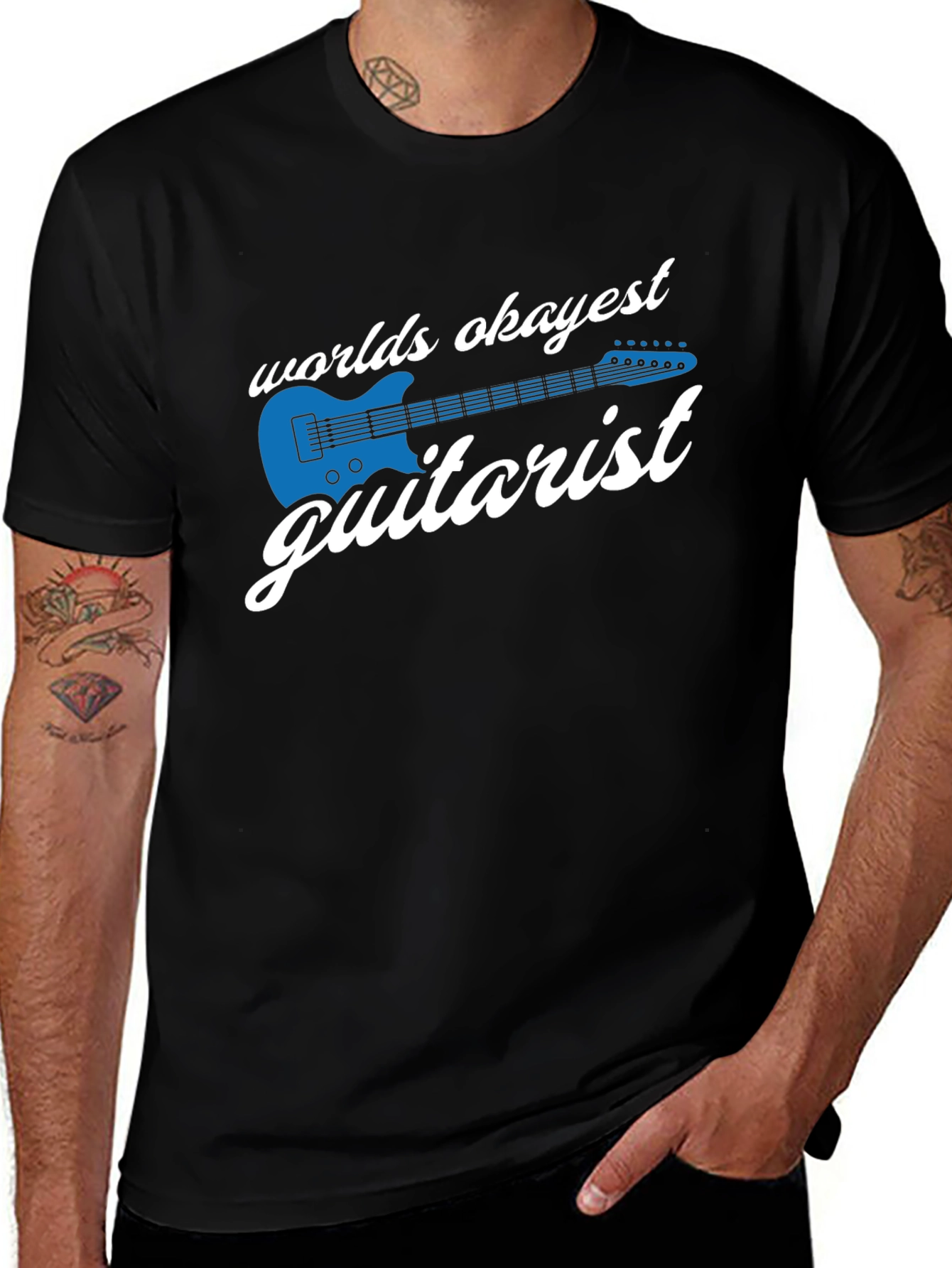 Okayest Guitarist Graphic T-Shirt - Black