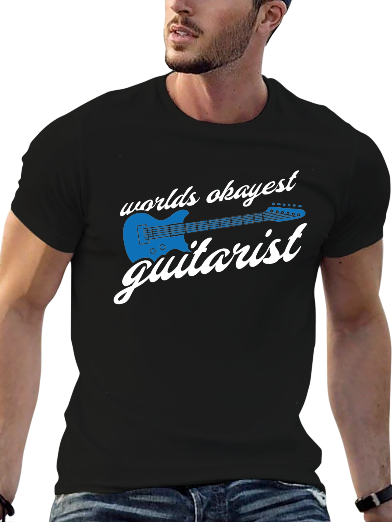 Okayest Guitarist Graphic T-Shirt - Black