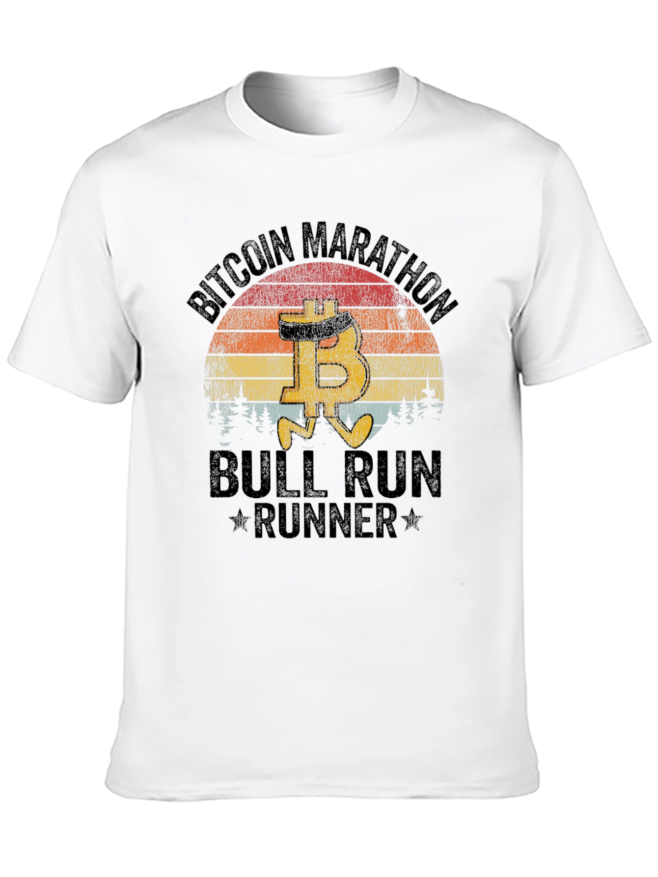 Bitcoin Marathon Bull Run Runner Black T-Shirt
