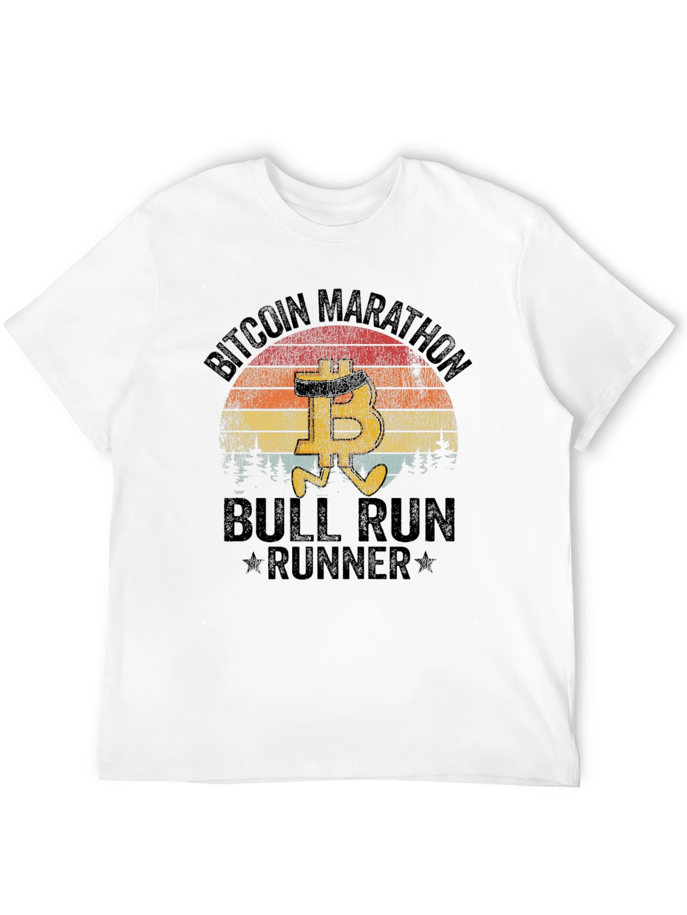 Bitcoin Marathon Bull Run Runner Black T-Shirt