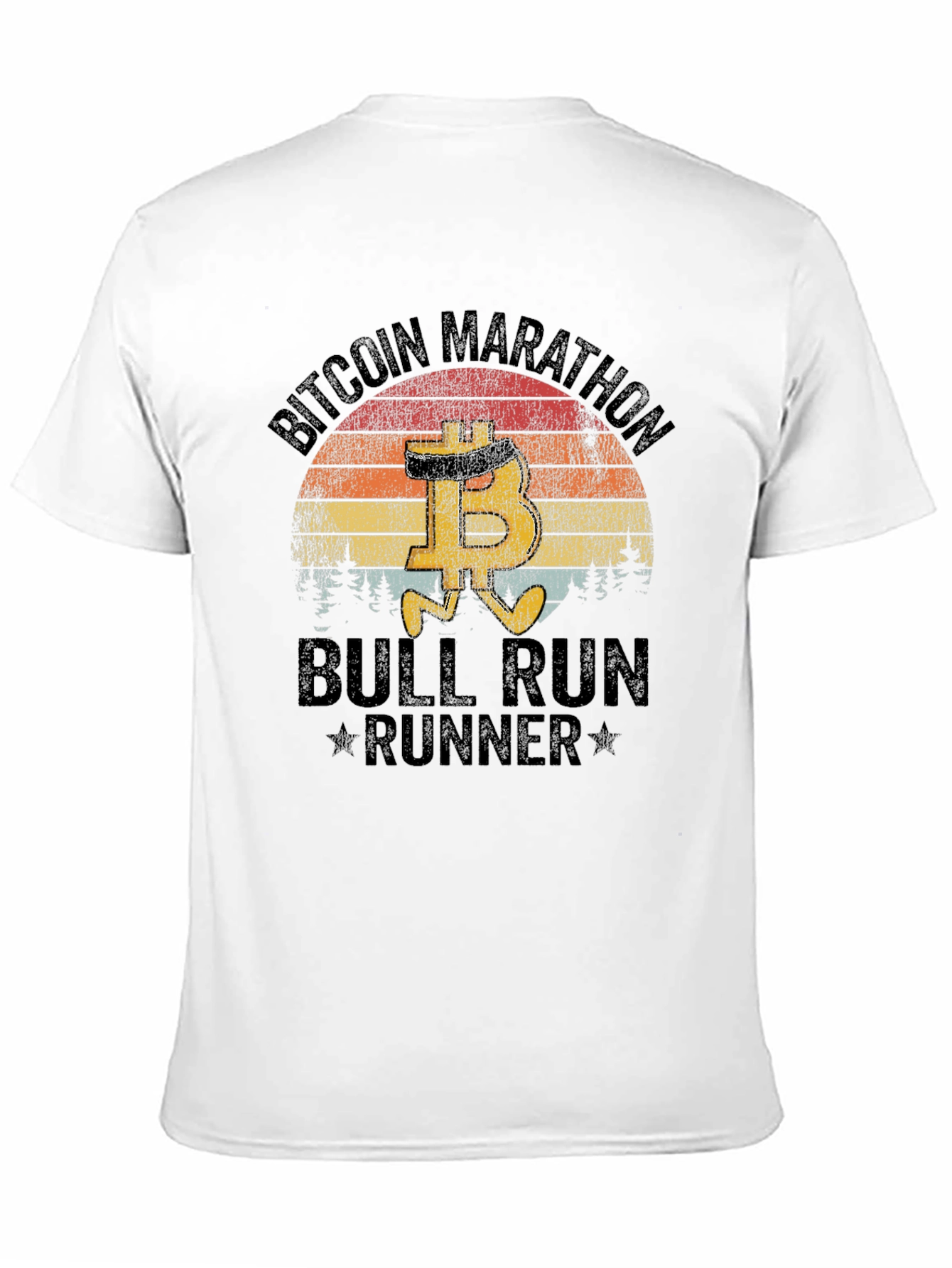 Bitcoin Marathon Bull Run Runner Black T-Shirt