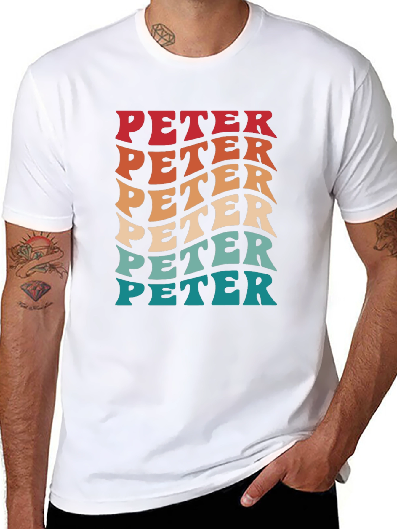 Retro PETER Graphic Tee - Cool Personalized T-Shirt