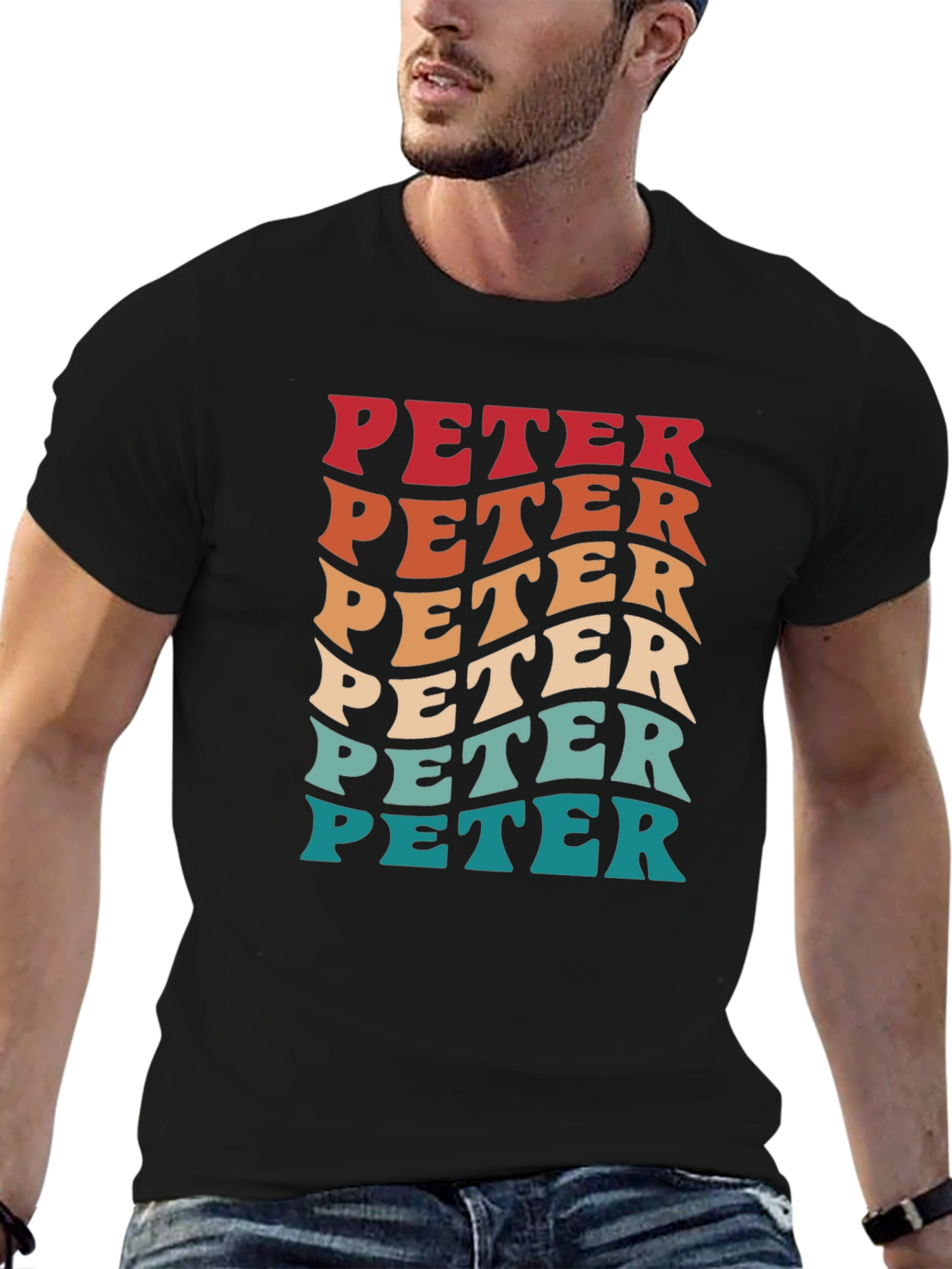 Retro PETER Graphic Tee - Cool Personalized T-Shirt