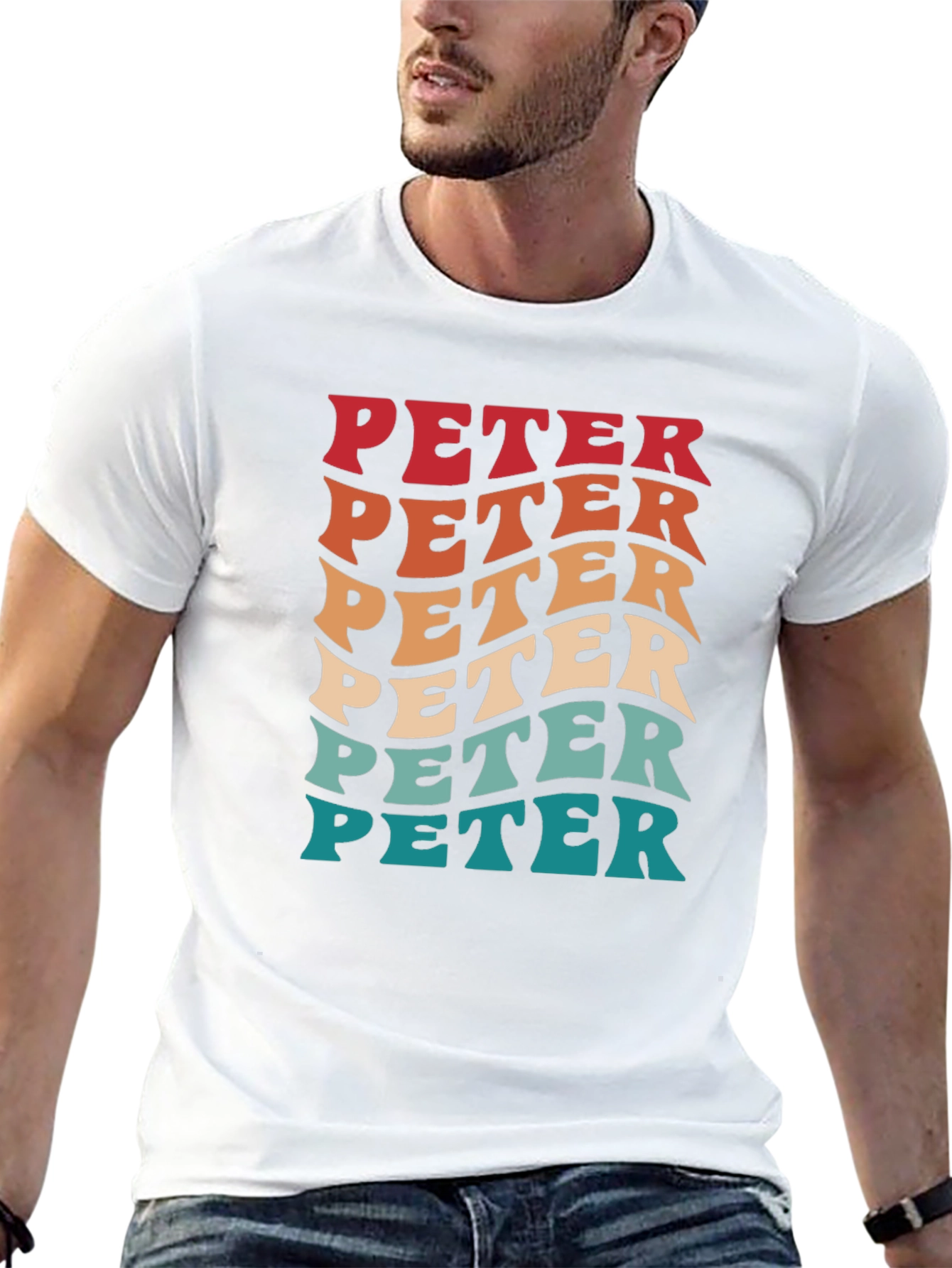 Retro PETER Graphic Tee - Cool Personalized T-Shirt