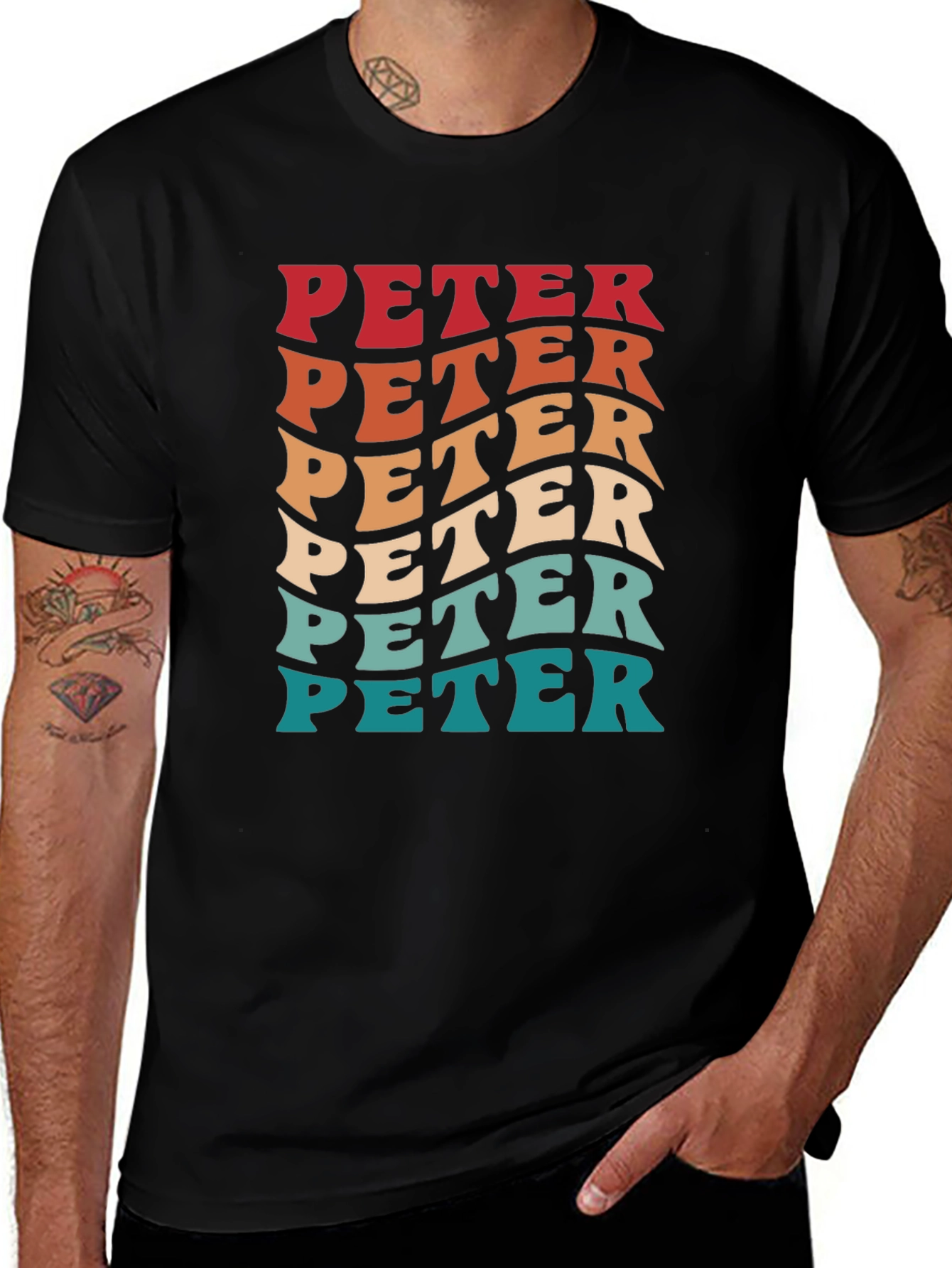 Retro PETER Graphic Tee - Cool Personalized T-Shirt
