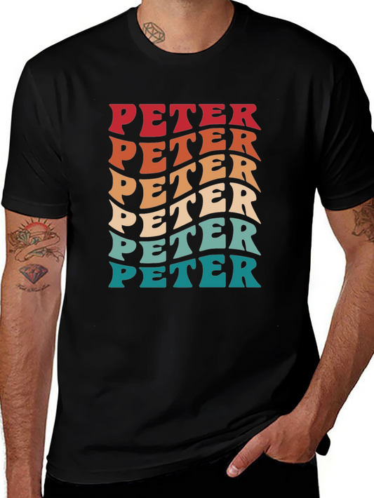 Retro PETER Graphic Tee - Cool Personalized T-Shirt