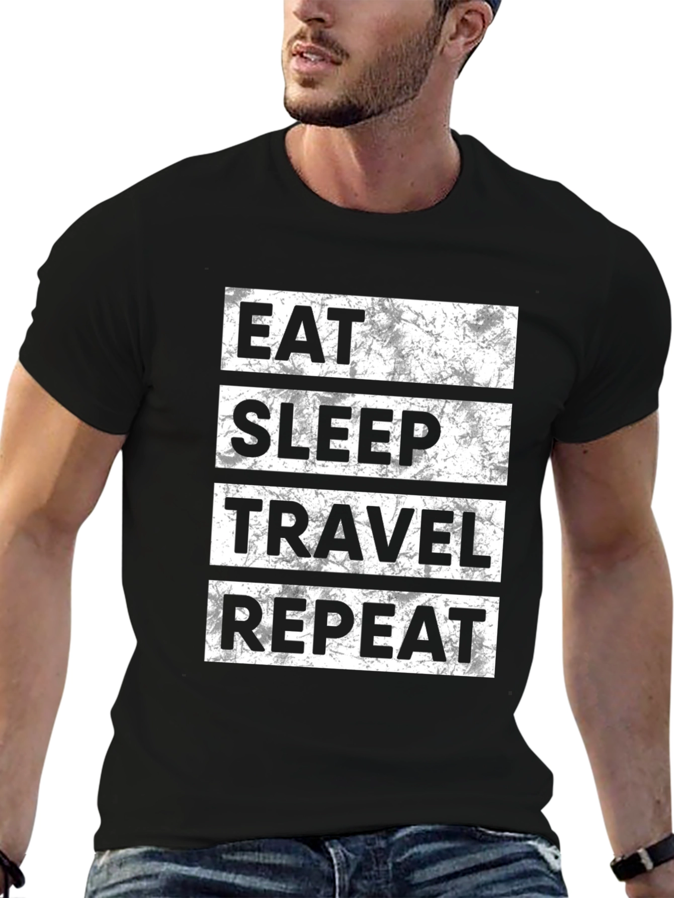 Eat Sleep Travel Repeat Graphic Tee
