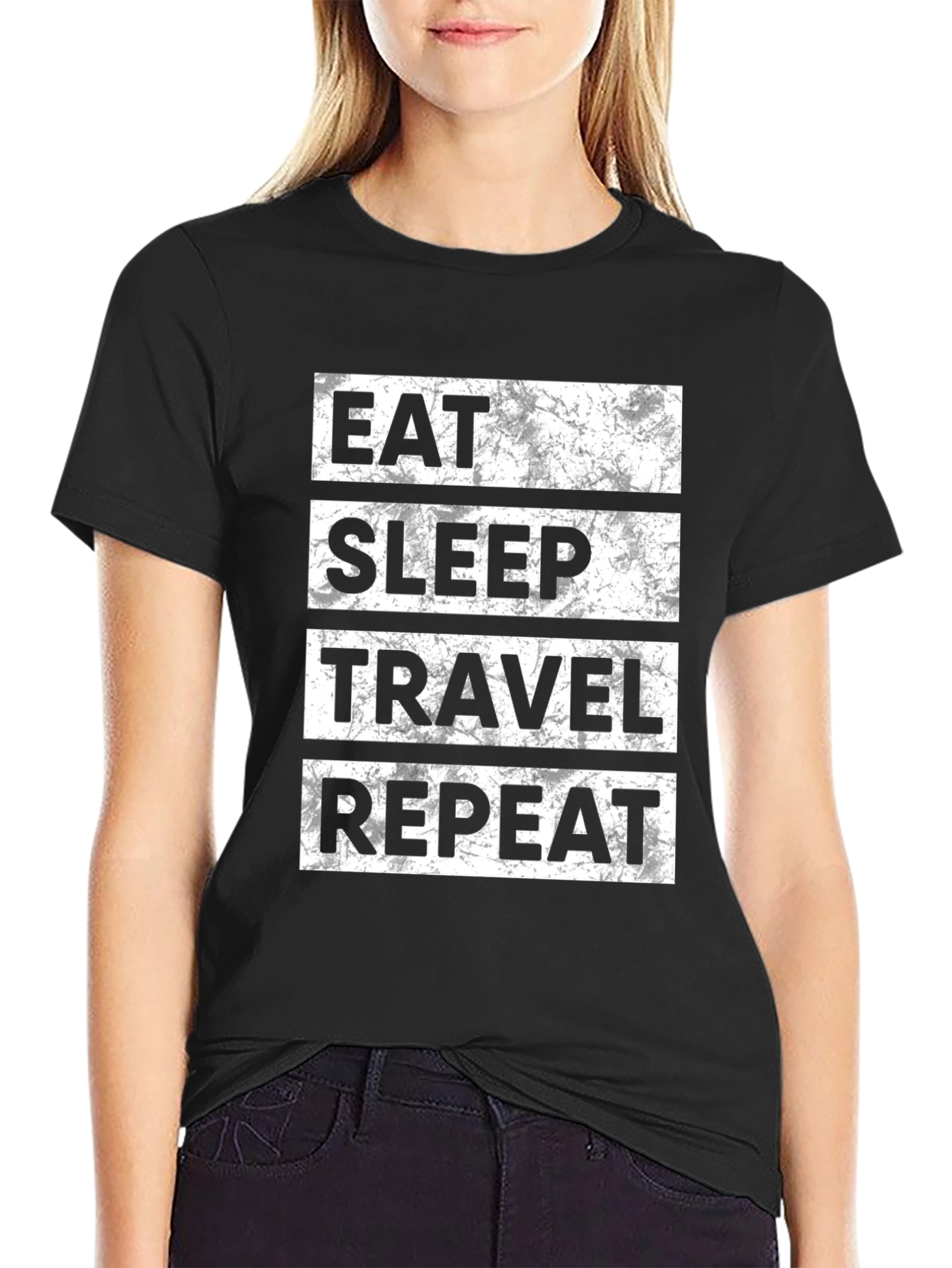 Eat Sleep Travel Repeat Graphic Tee