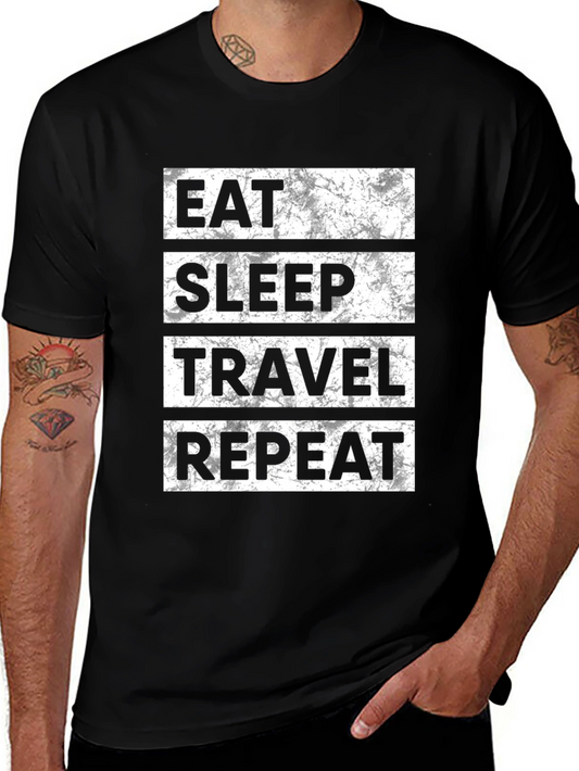 Eat Sleep Travel Repeat Graphic Tee