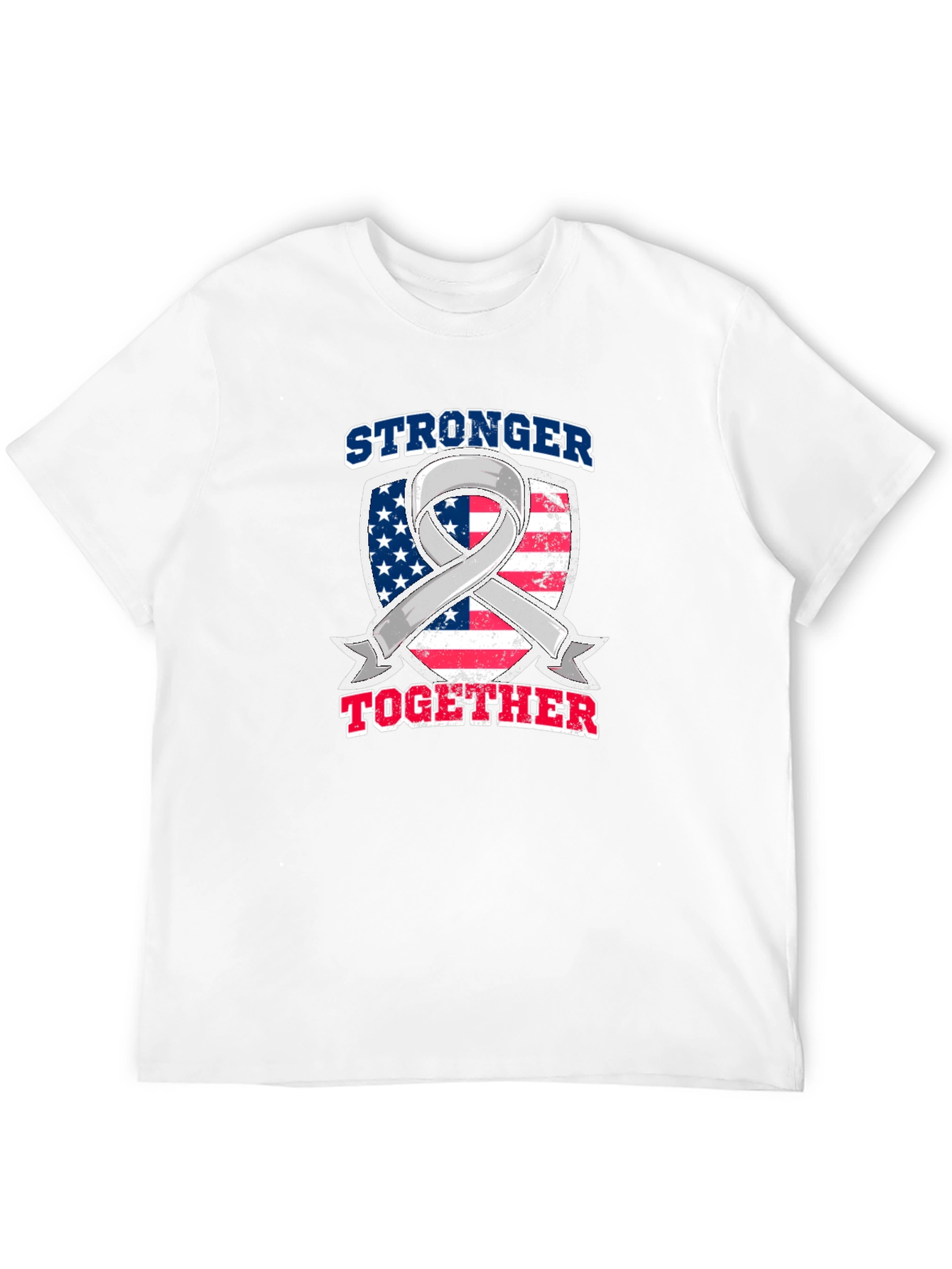 Stronger Together American Flag Awareness Ribbon T-Shirt