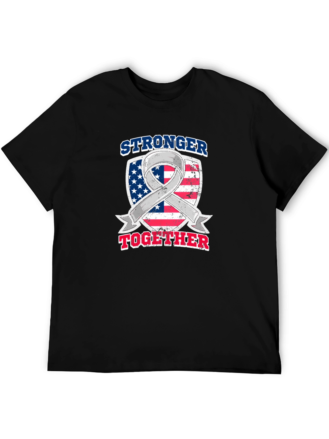 Stronger Together American Flag Awareness Ribbon T-Shirt
