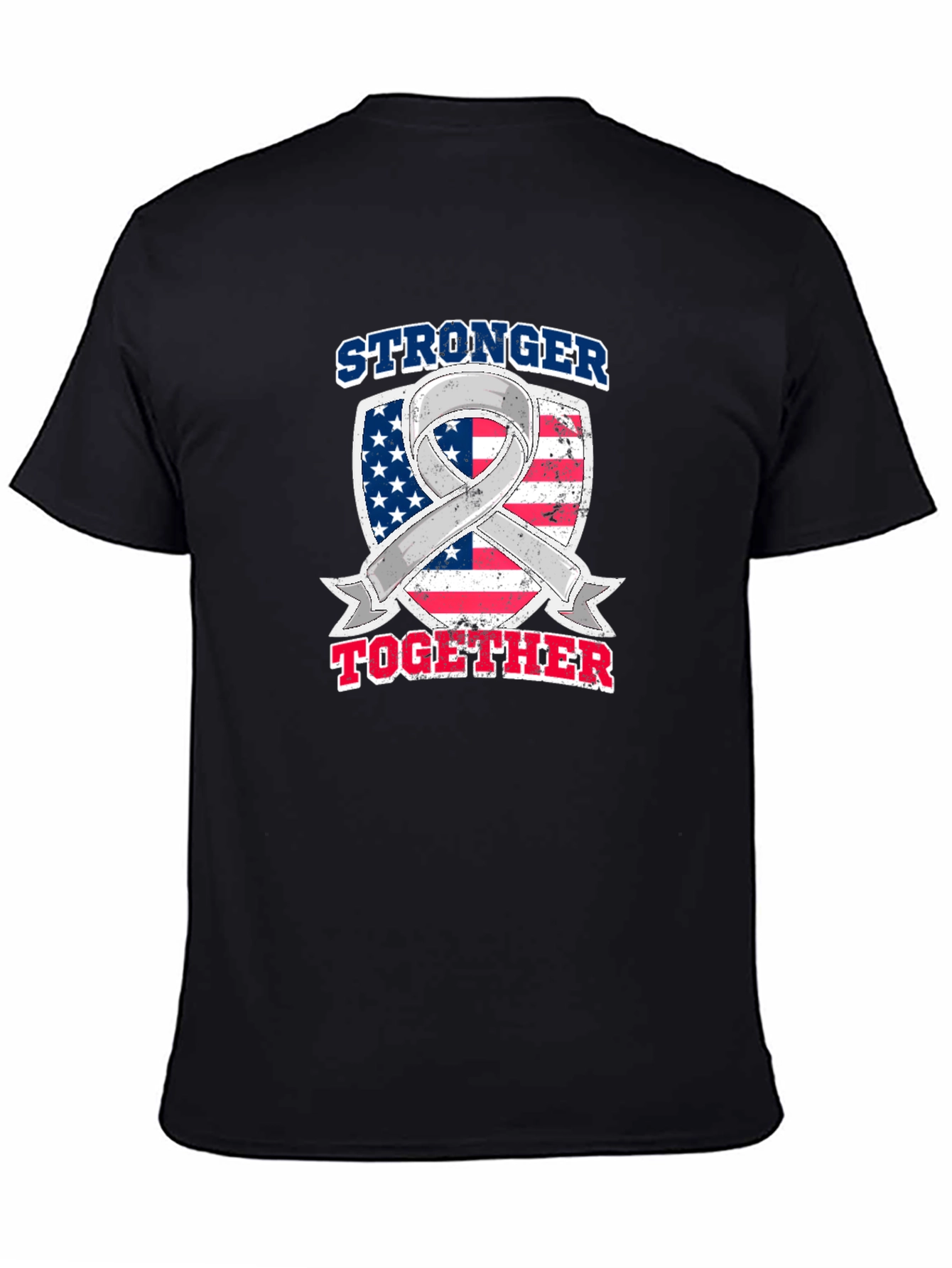 Stronger Together American Flag Awareness Ribbon T-Shirt