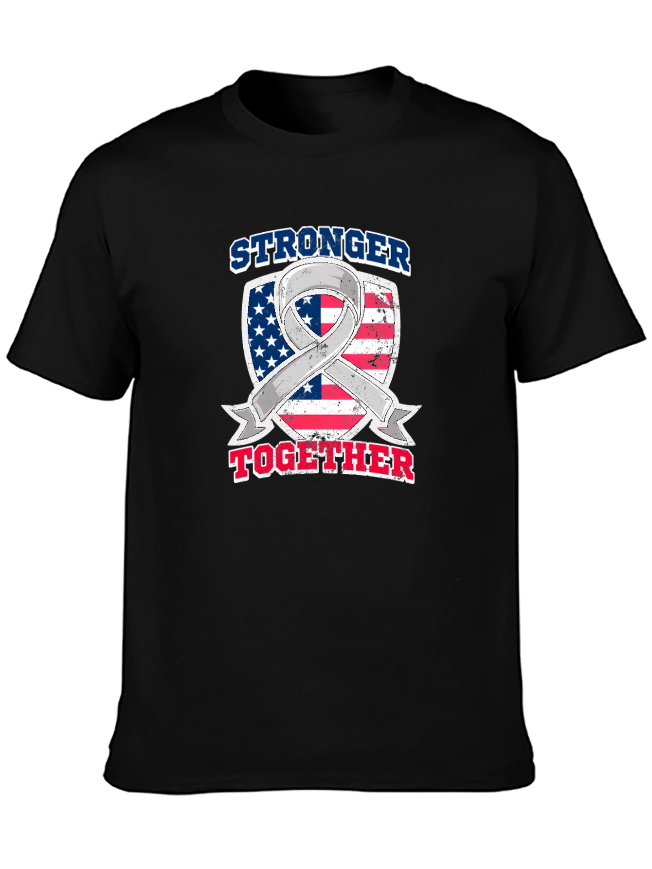 Stronger Together American Flag Awareness Ribbon T-Shirt