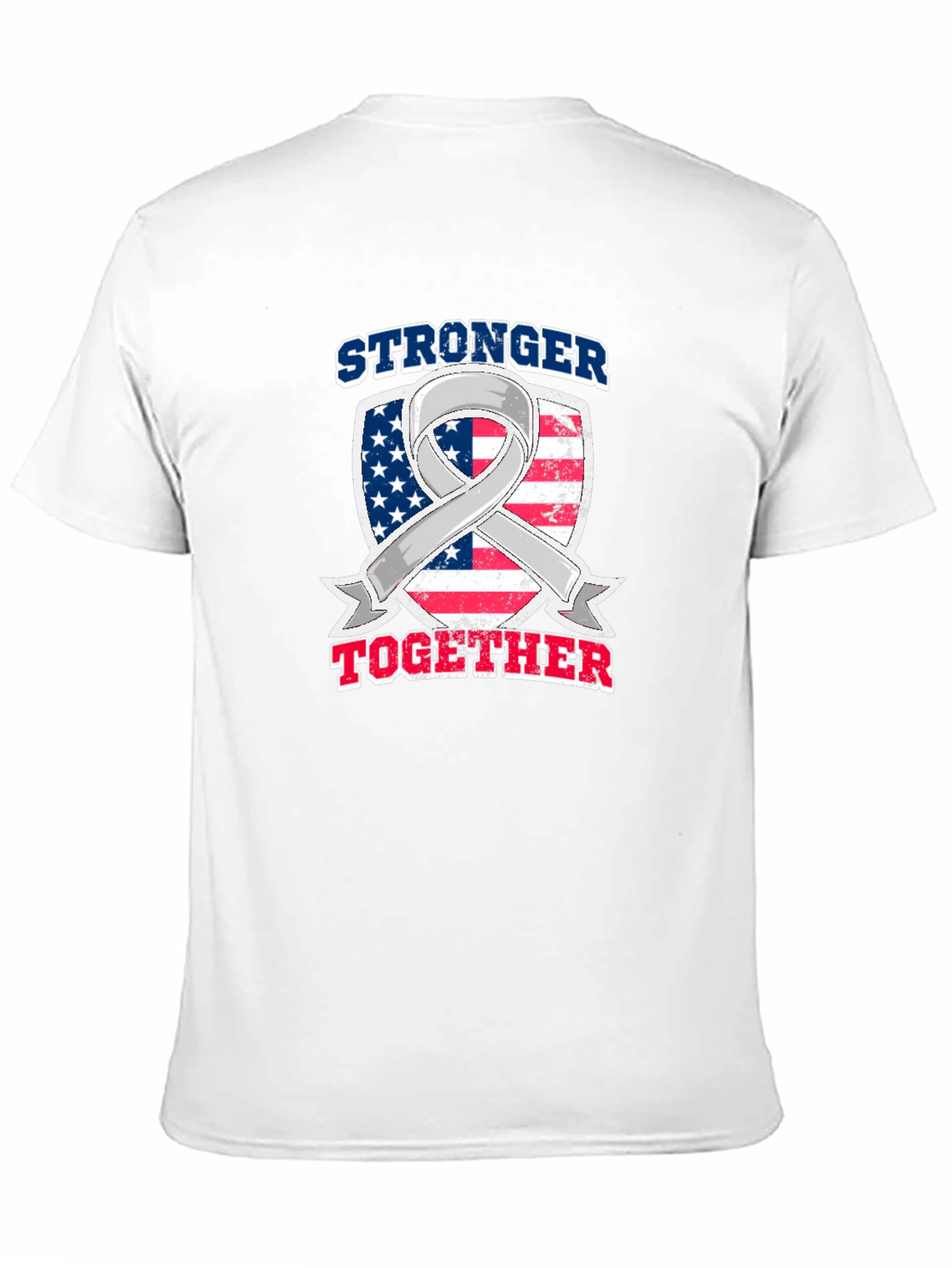 Stronger Together American Flag Awareness Ribbon T-Shirt