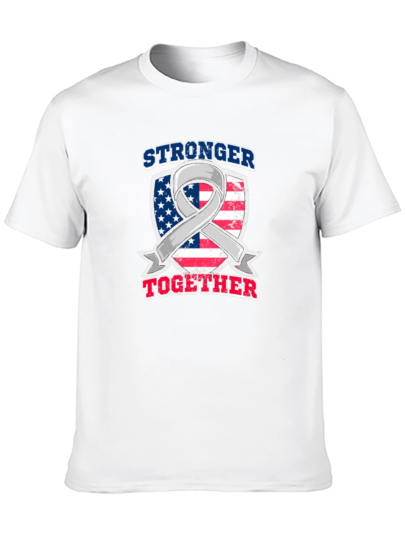 Stronger Together American Flag Awareness Ribbon T-Shirt