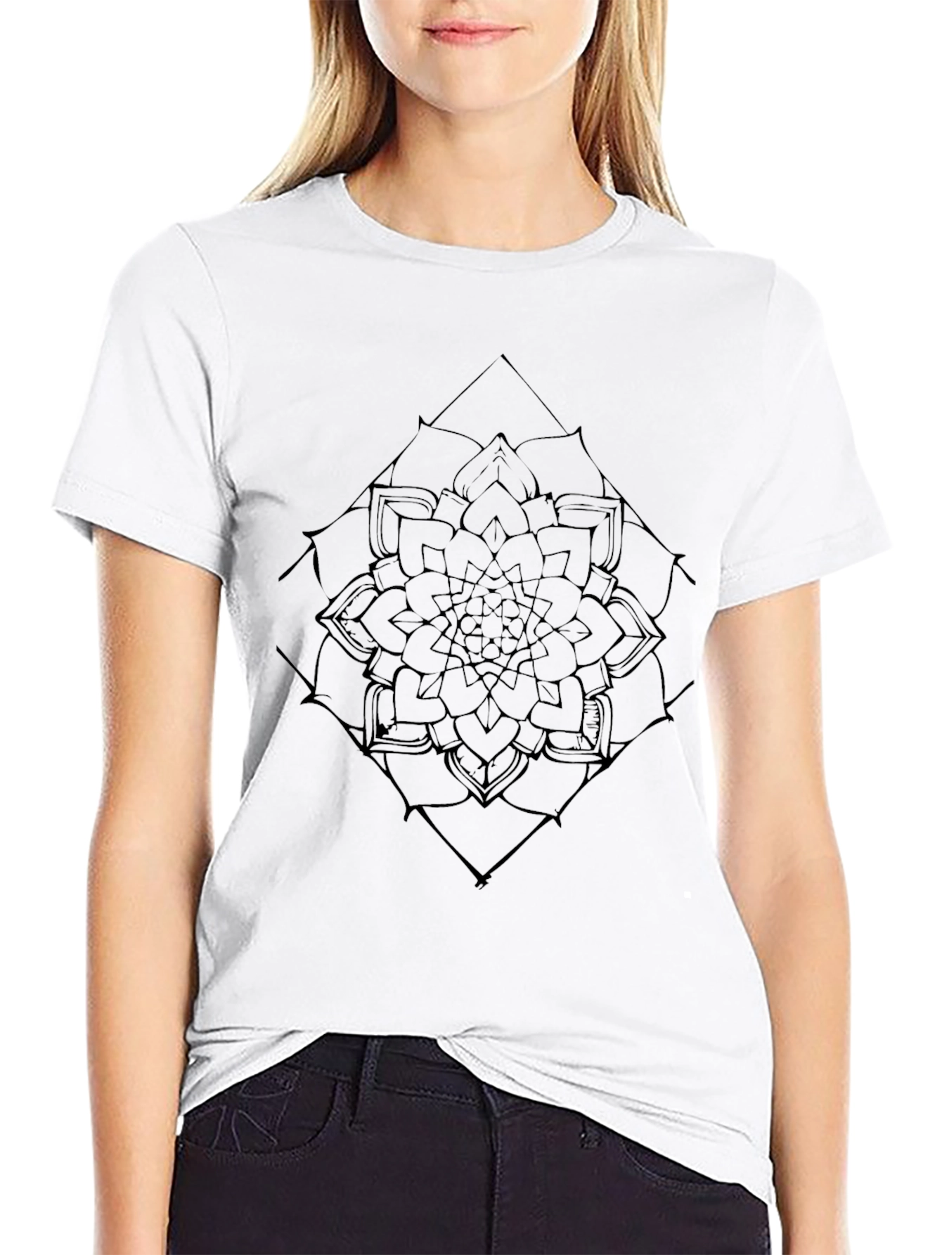 Mandala Graphic Tee - Black Casual Shirt
