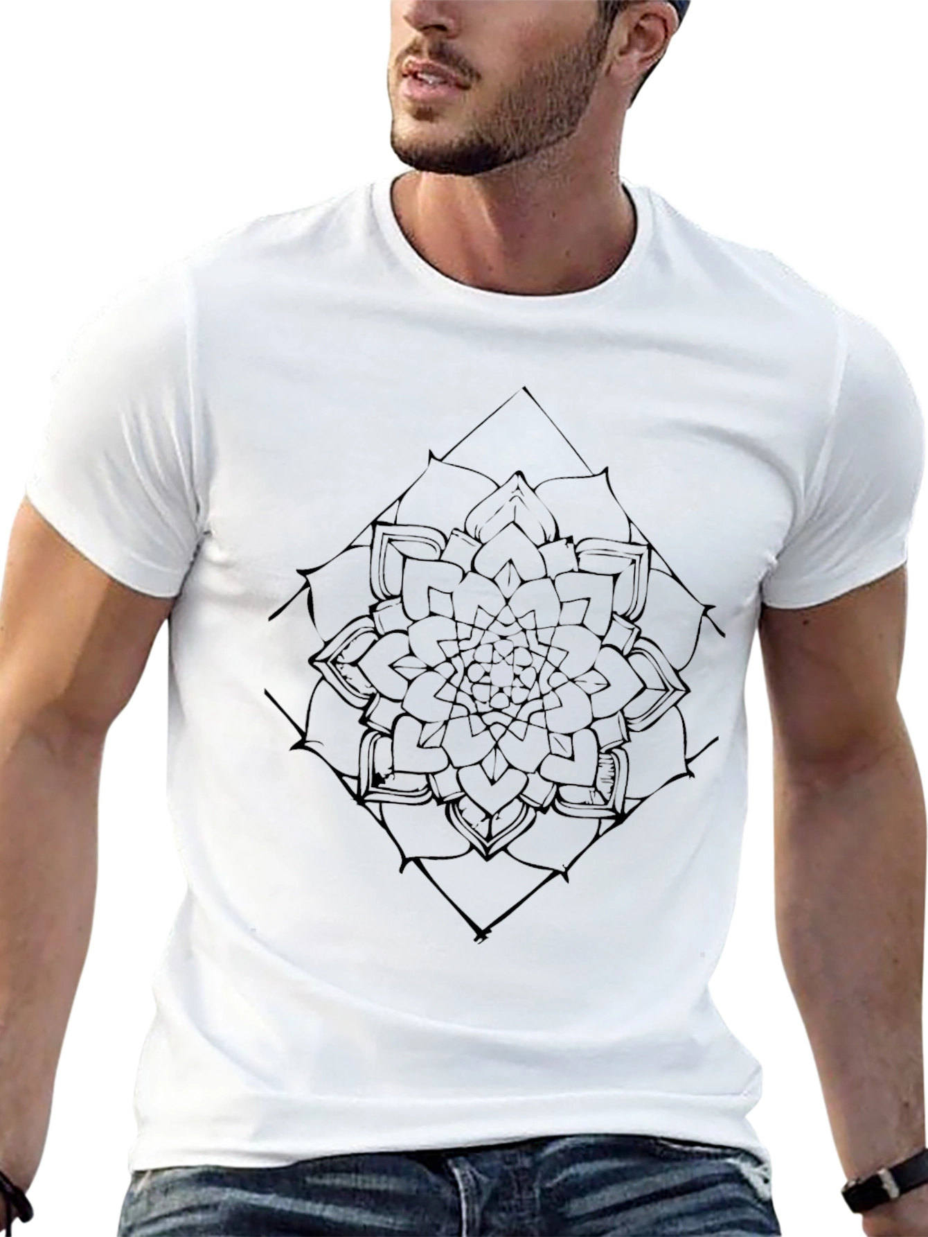 Mandala Graphic Tee - Black Casual Shirt